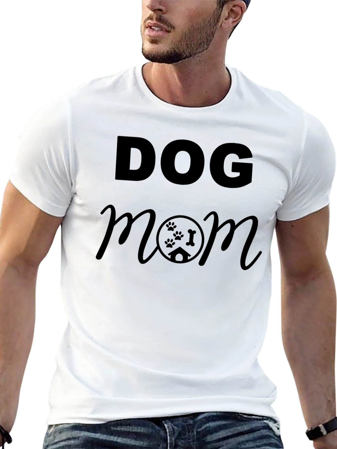 Dog Mom Black Graphic T-Shirt