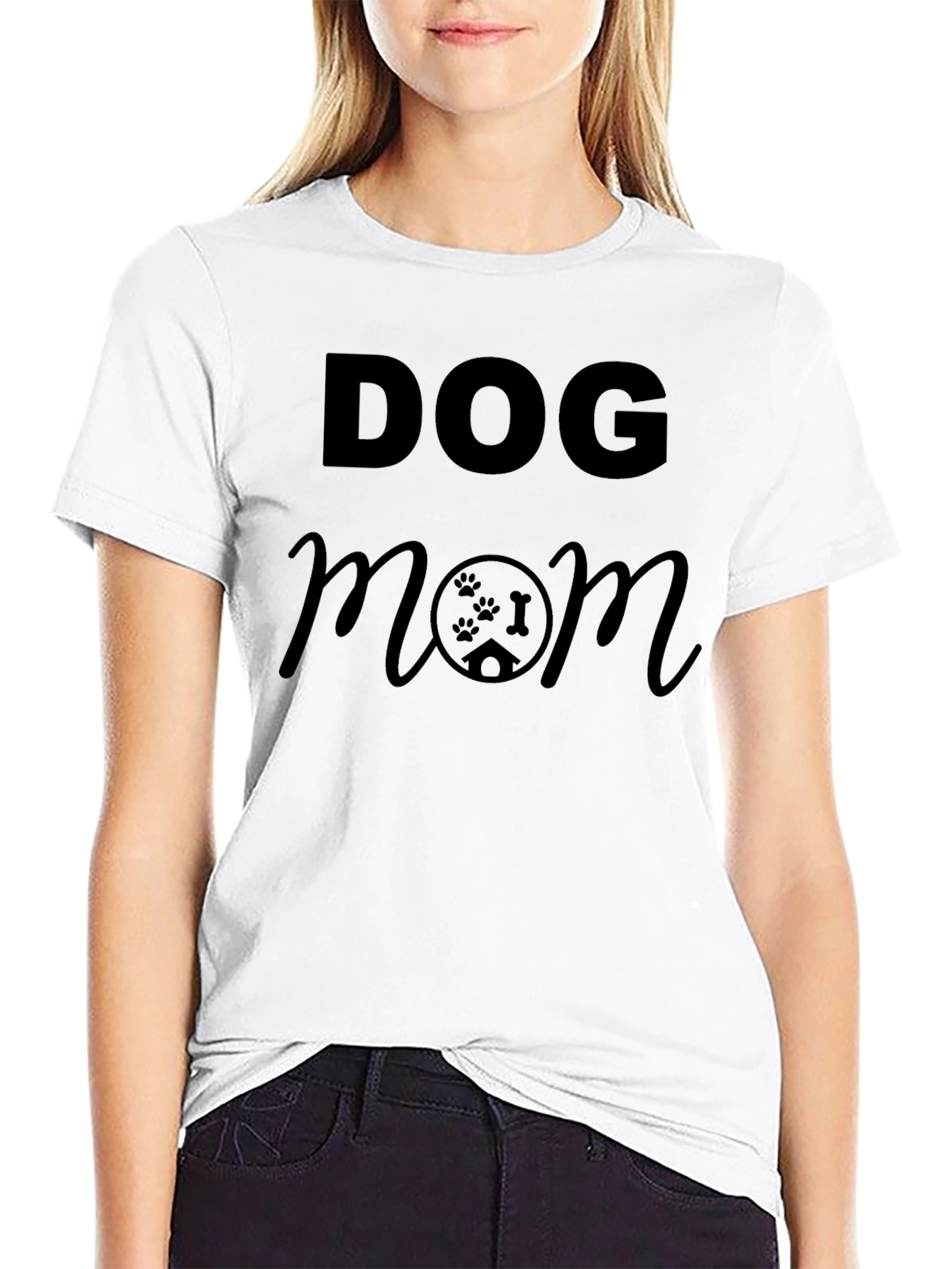 Dog Mom Black Graphic T-Shirt