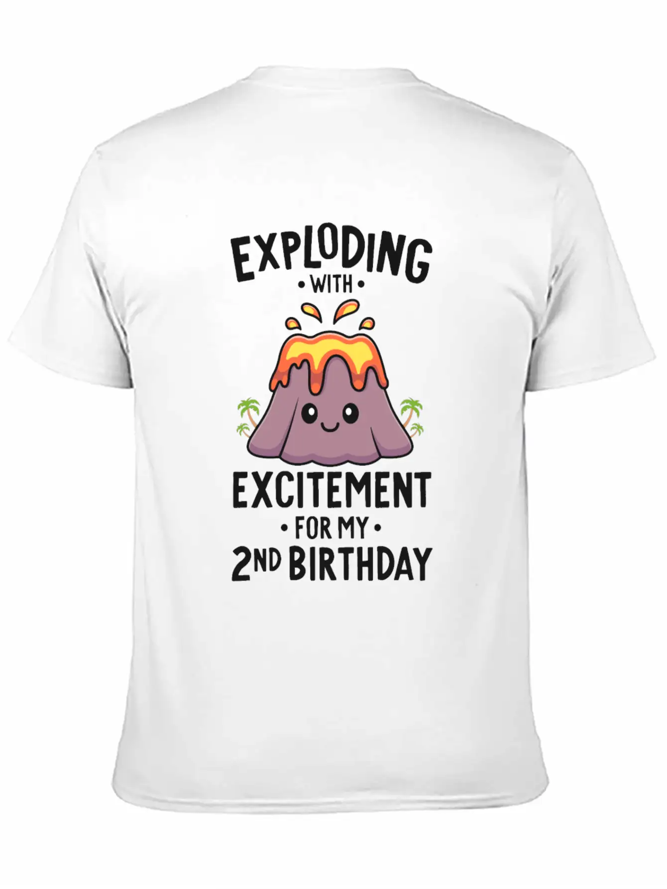 Volcano Birthday Party 2nd Birthday 2 Years Old Timeless Short Sleeve Tee – Comfy And Minimalist Design