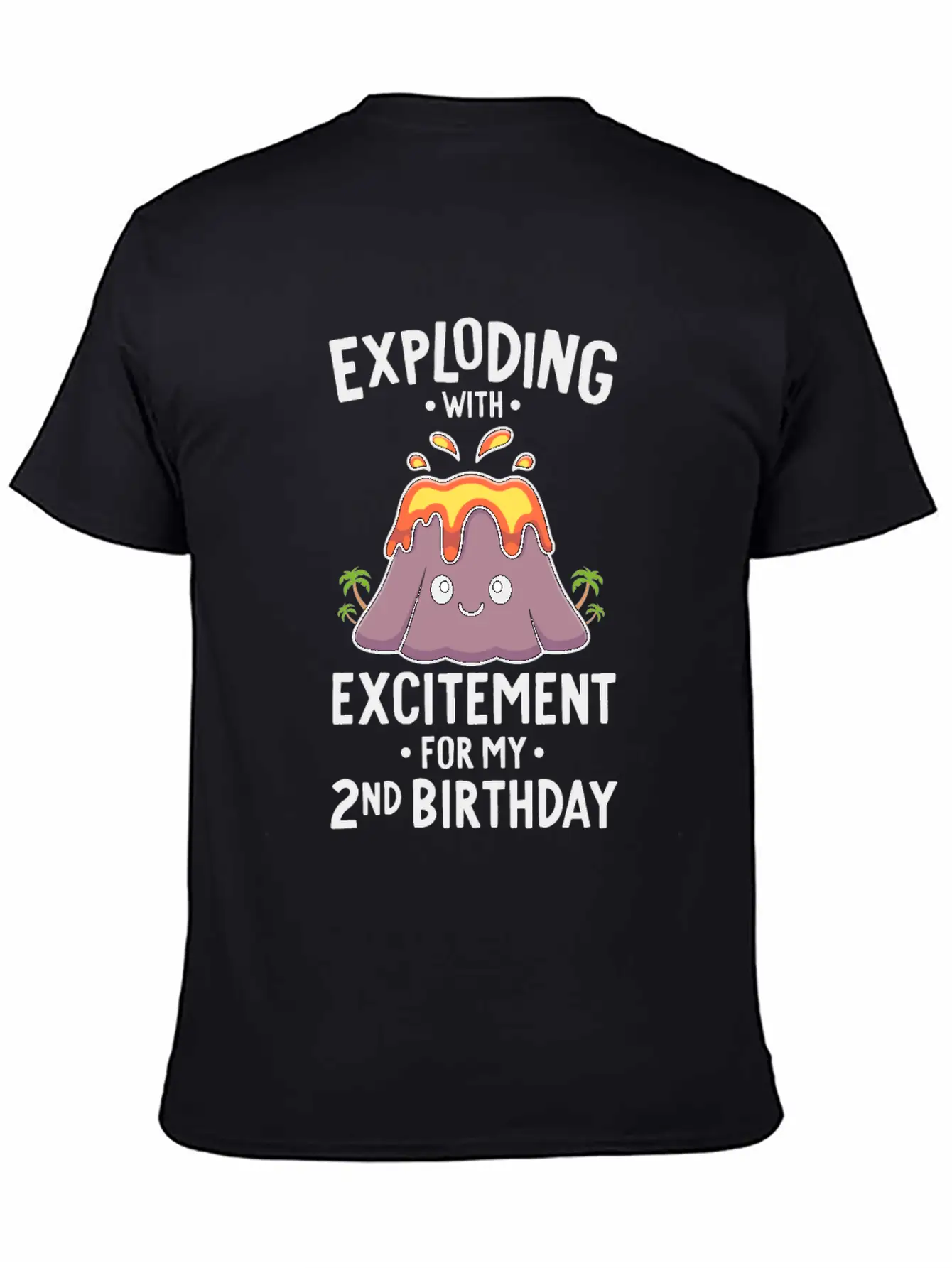 Volcano Birthday Party 2nd Birthday 2 Years Old Timeless Short Sleeve Tee – Comfy And Minimalist Design