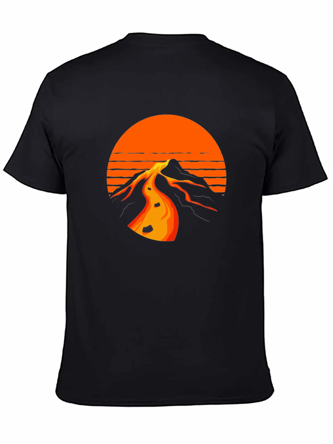 Volcano Geology Nature Illustration Motif Timeless Short Sleeve Tee – Comfy And Minimalist Design