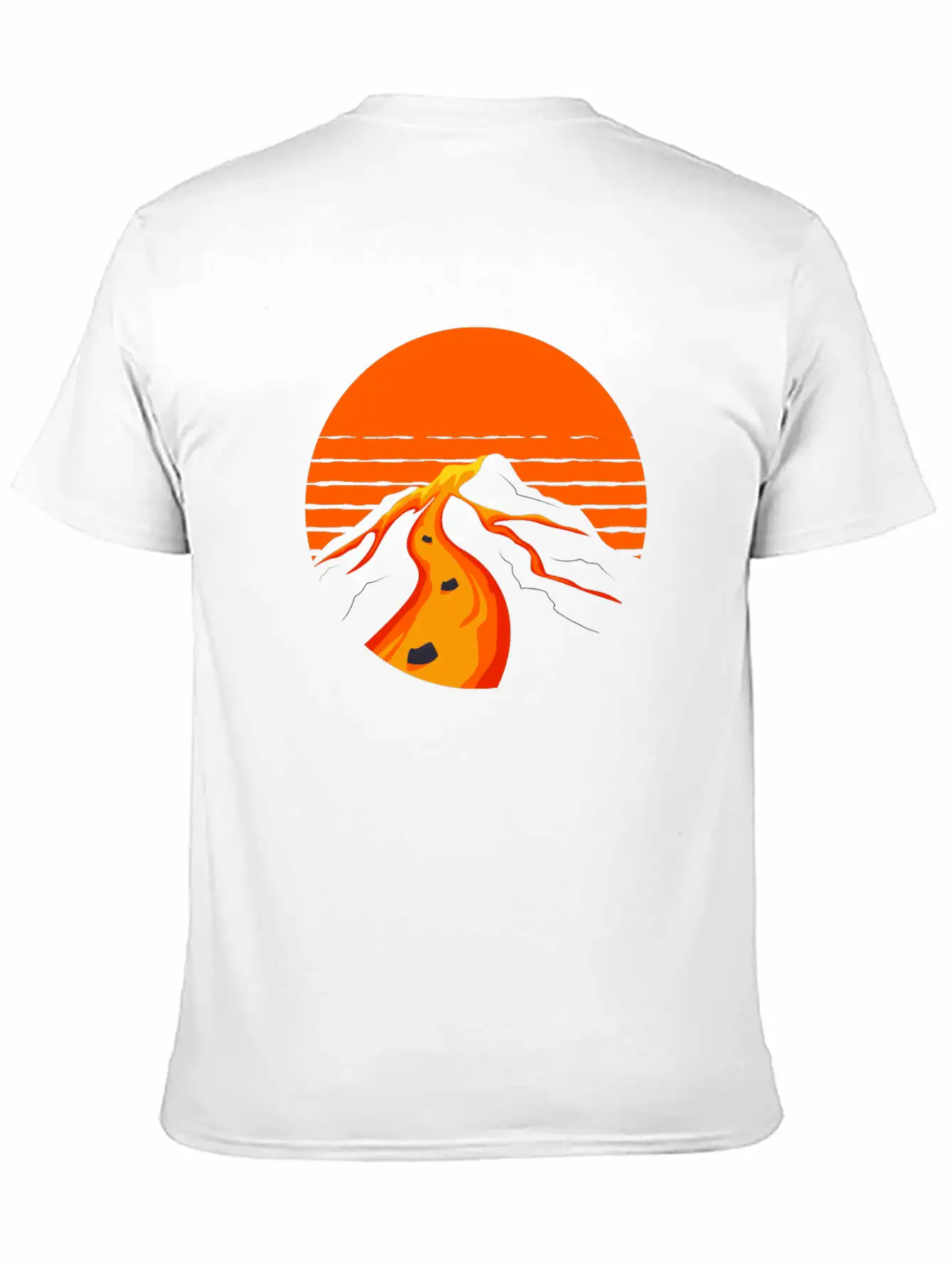 Volcano Geology Nature Illustration Motif Timeless Short Sleeve Tee – Comfy And Minimalist Design