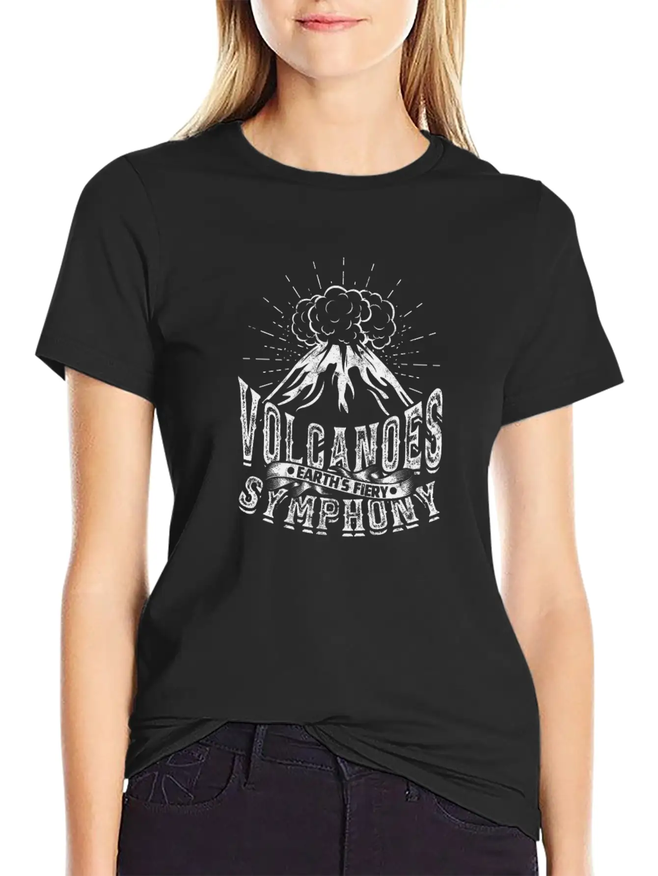 Volcanoes: Earth's Fiery Symphony - Volcano Essential Unisex Summer Tee – Soft Cotton Casual Fit