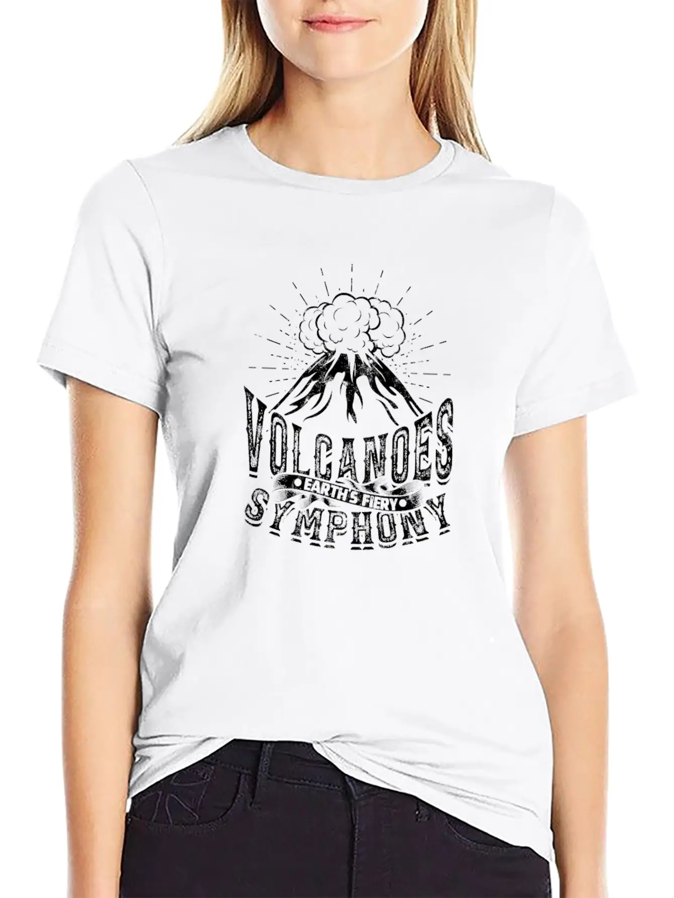 Volcanoes: Earth's Fiery Symphony - Volcano Essential Unisex Summer Tee – Soft Cotton Casual Fit