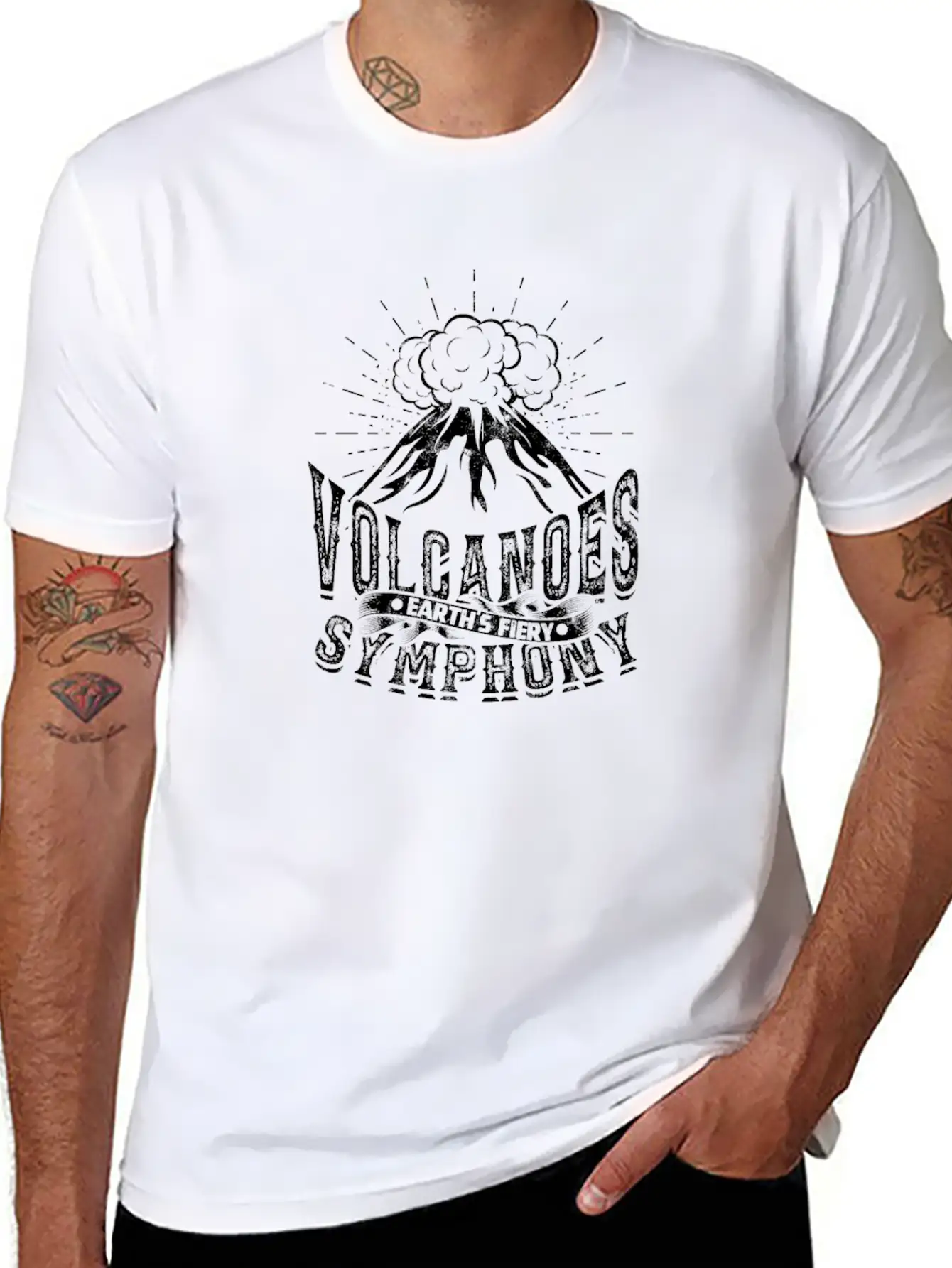 Volcanoes: Earth's Fiery Symphony - Volcano Essential Unisex Summer Tee – Soft Cotton Casual Fit