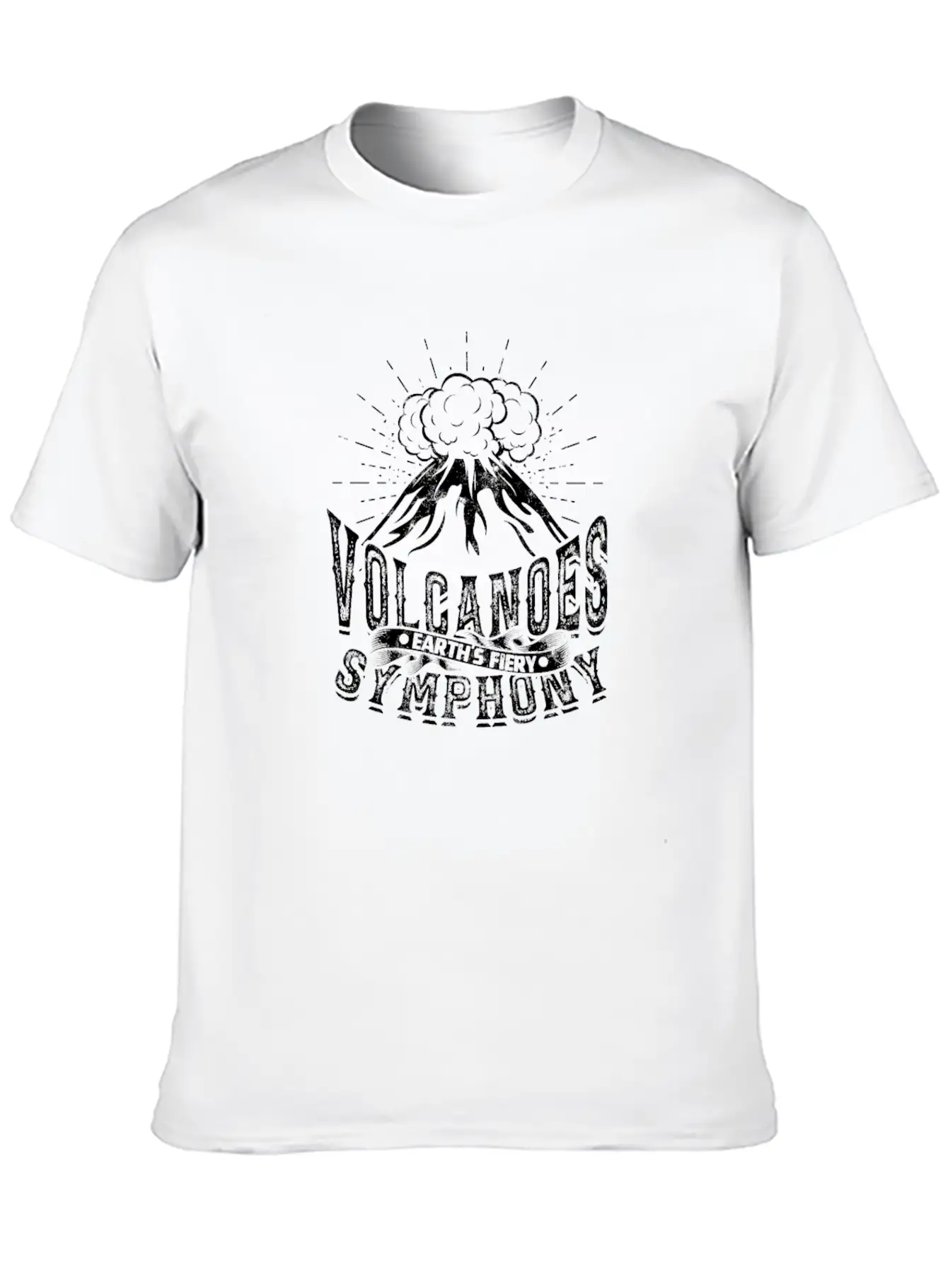 Volcanoes: Earth's Fiery Symphony - Volcano Essential Unisex Summer Tee – Soft Cotton Casual Fit