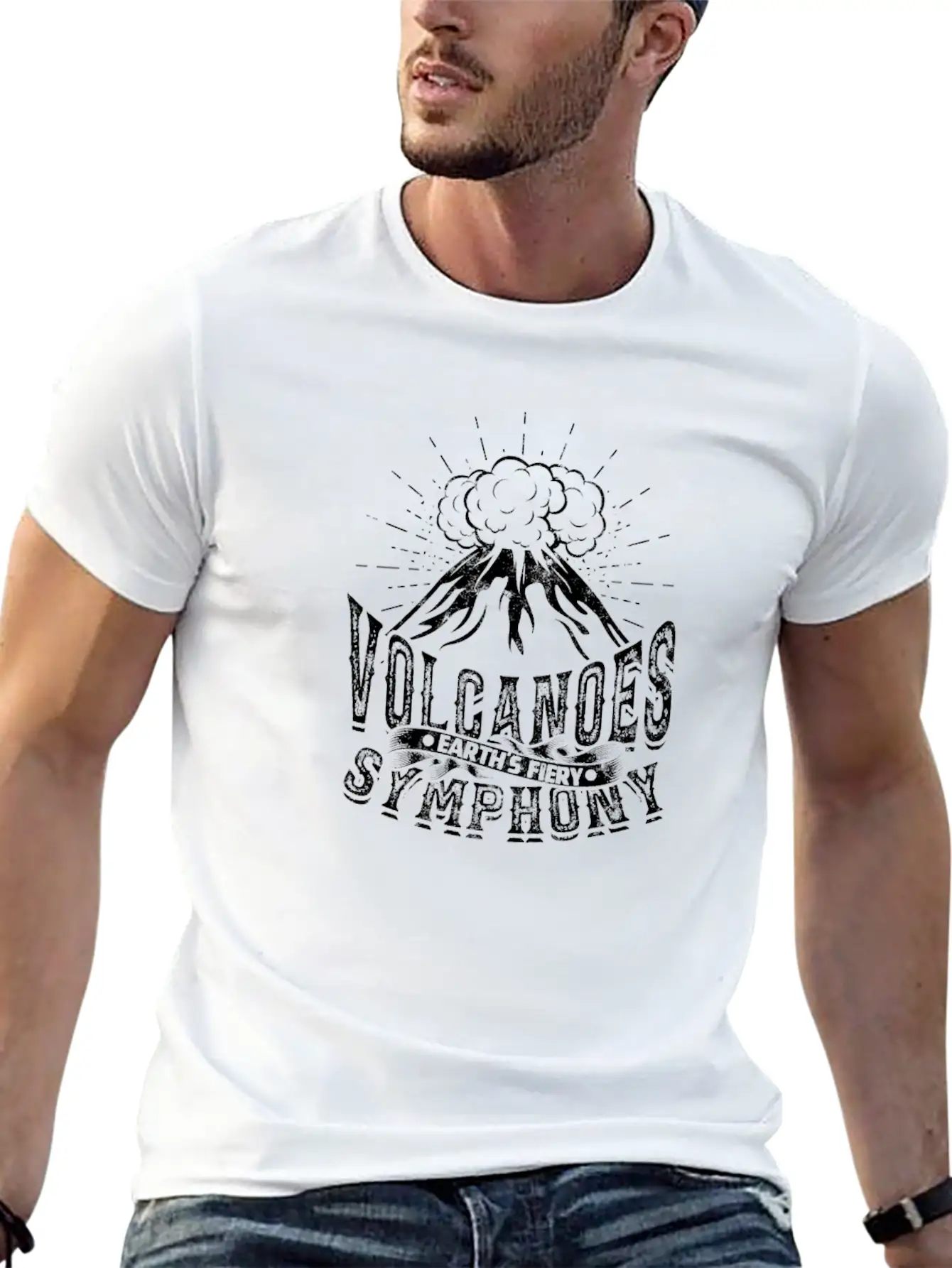 Volcanoes: Earth's Fiery Symphony - Volcano Essential Unisex Summer Tee – Soft Cotton Casual Fit