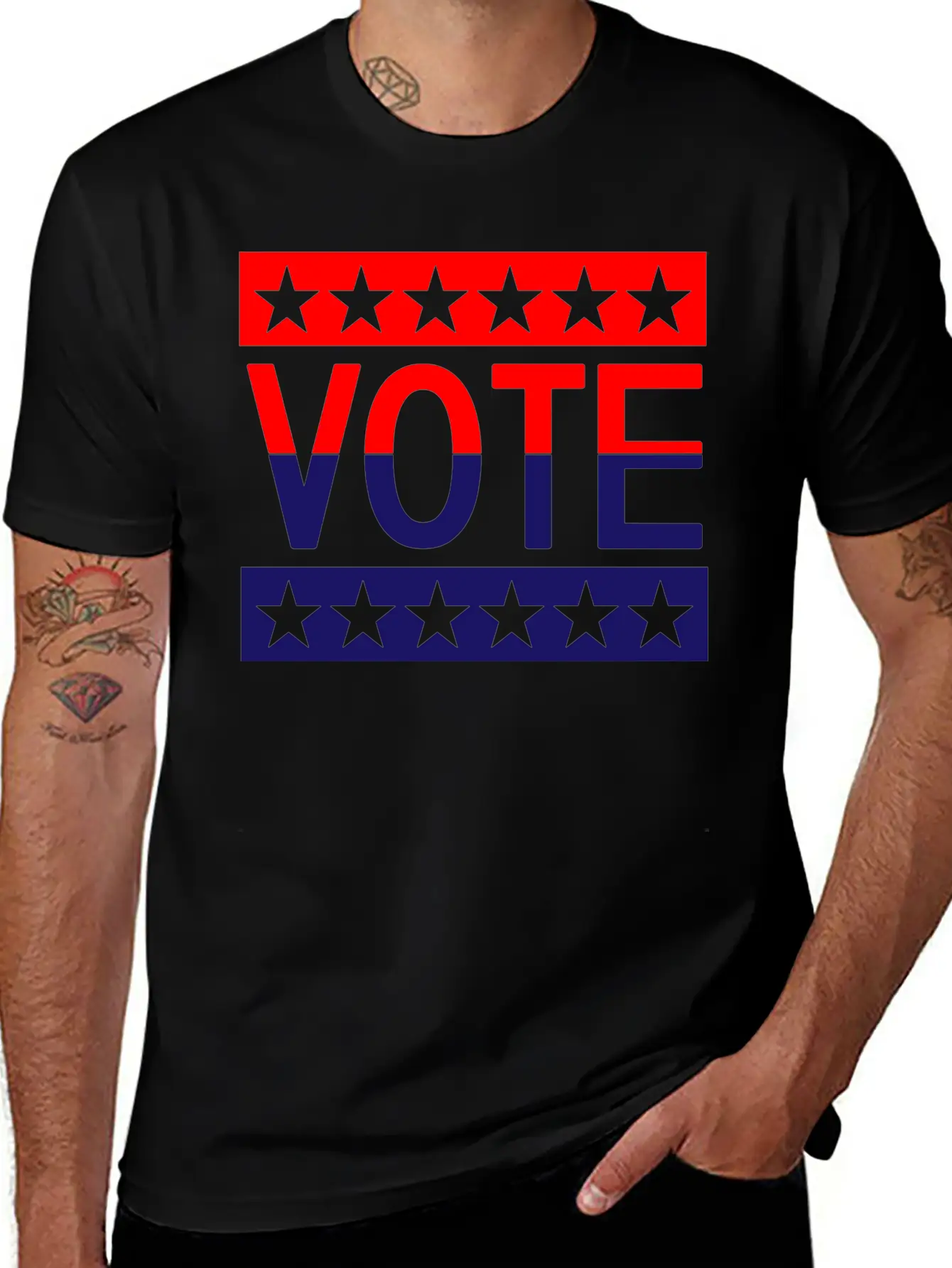 VOTE American Flag Essential Unisex Summer Tee – Soft Cotton Casual Fit