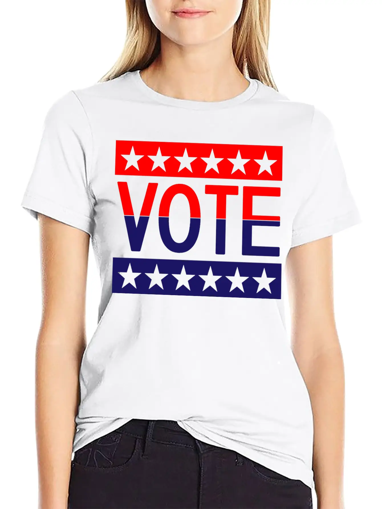 VOTE American Flag Essential Unisex Summer Tee – Soft Cotton Casual Fit