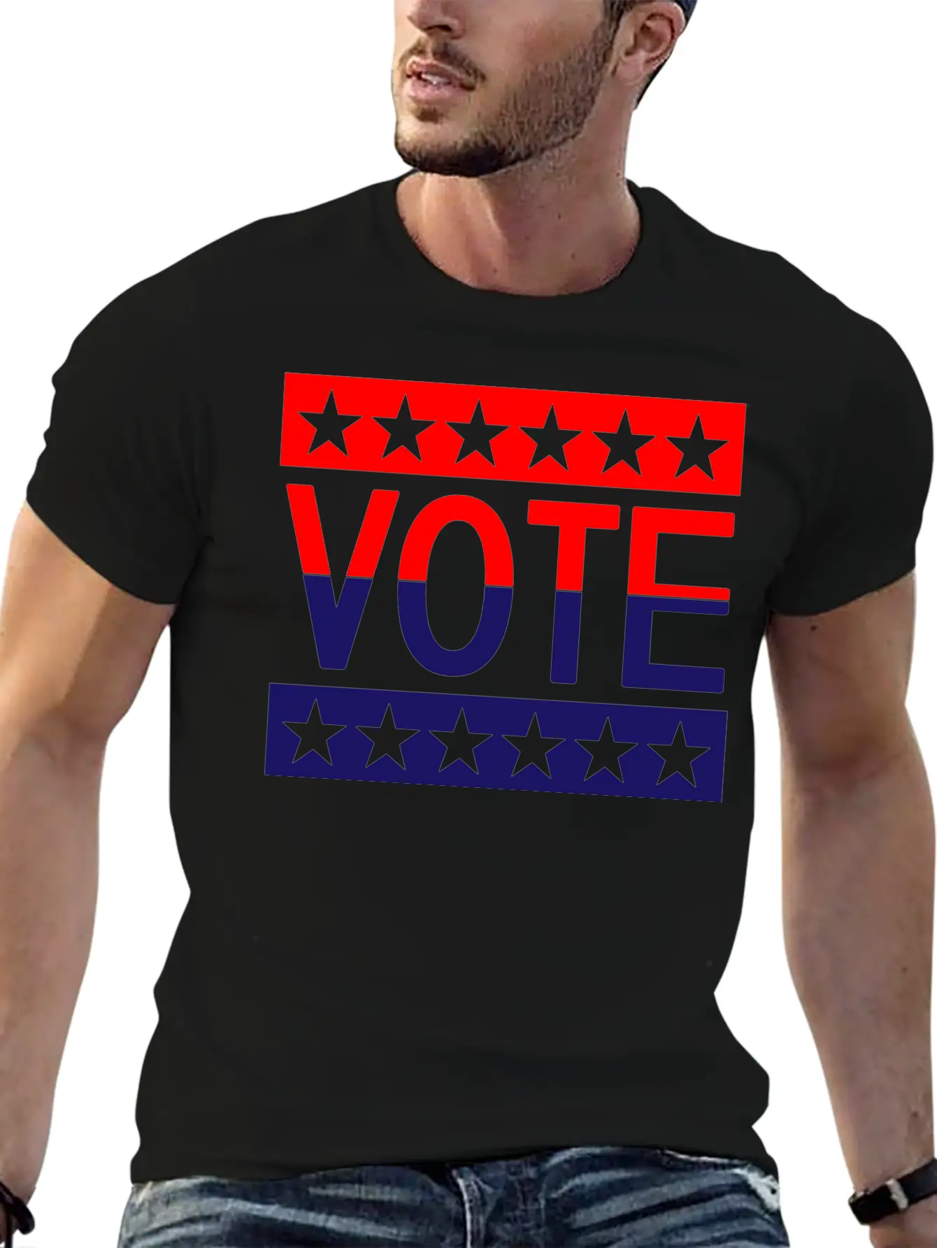VOTE American Flag Essential Unisex Summer Tee – Soft Cotton Casual Fit