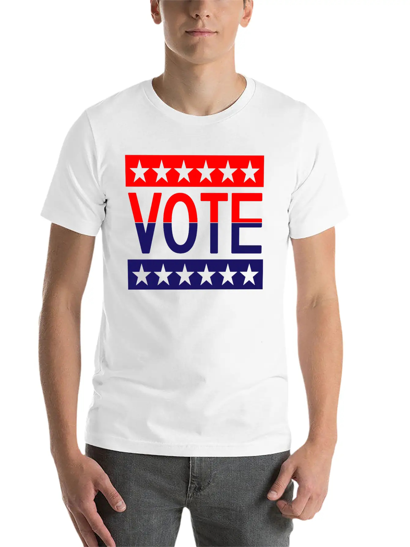 VOTE American Flag Essential Unisex Summer Tee – Soft Cotton Casual Fit