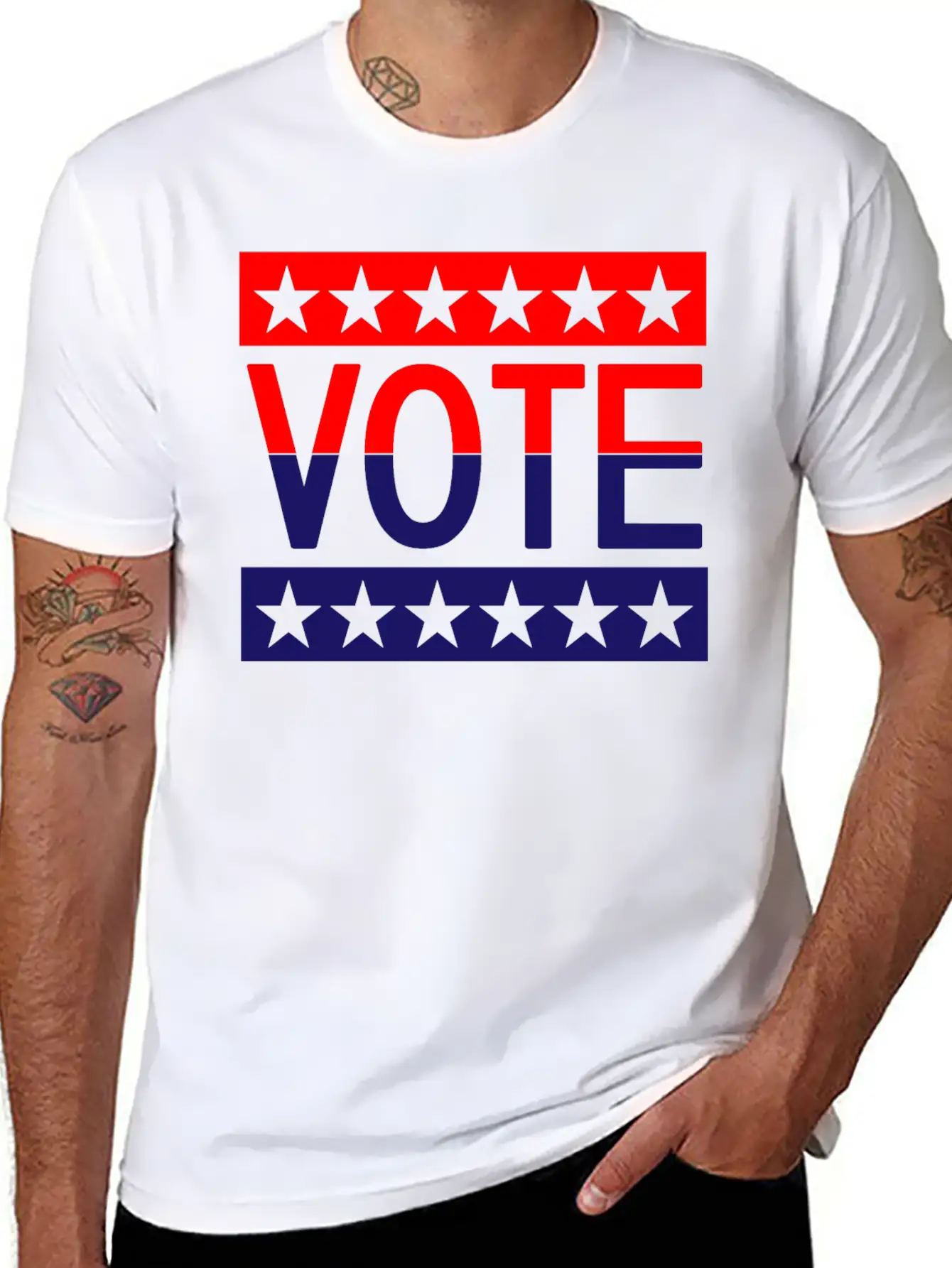 VOTE American Flag Essential Unisex Summer Tee – Soft Cotton Casual Fit