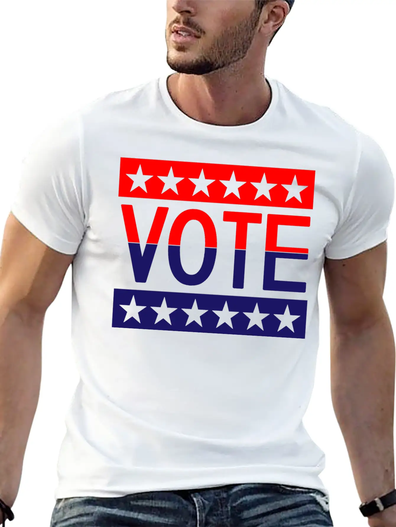 VOTE American Flag Essential Unisex Summer Tee – Soft Cotton Casual Fit