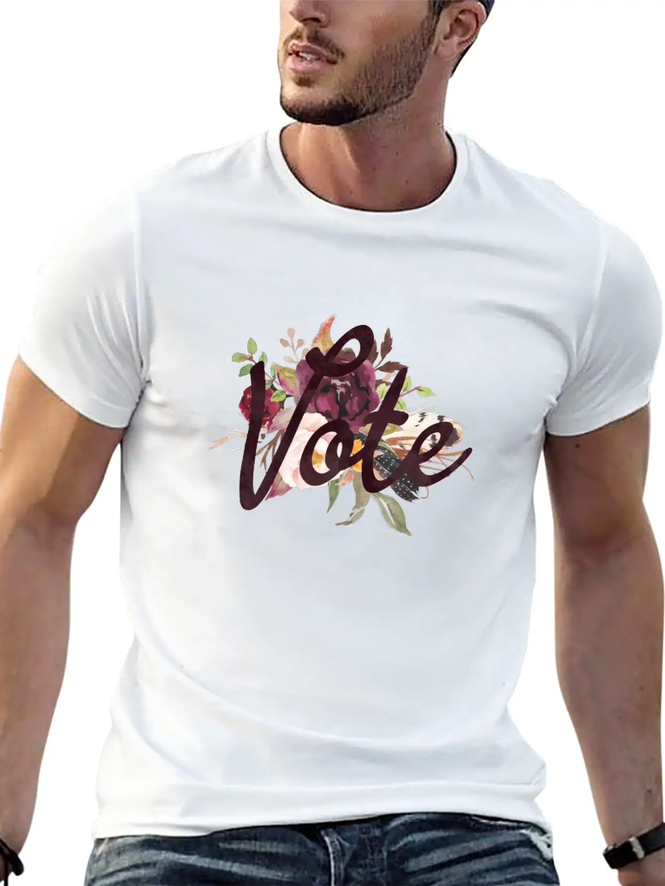 Vote Floral Basic Graphic T-Shirt – Daily Comfort In Soft Cotton