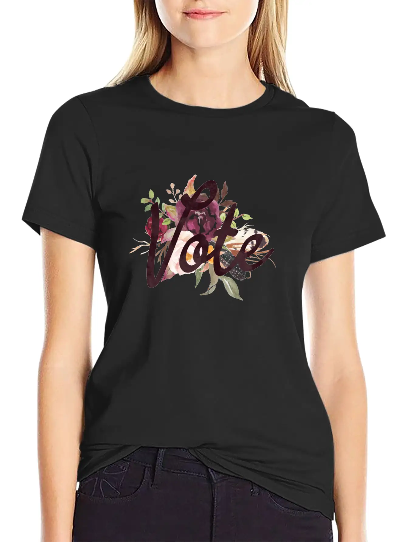 Vote Floral Basic Graphic T-Shirt – Daily Comfort In Soft Cotton