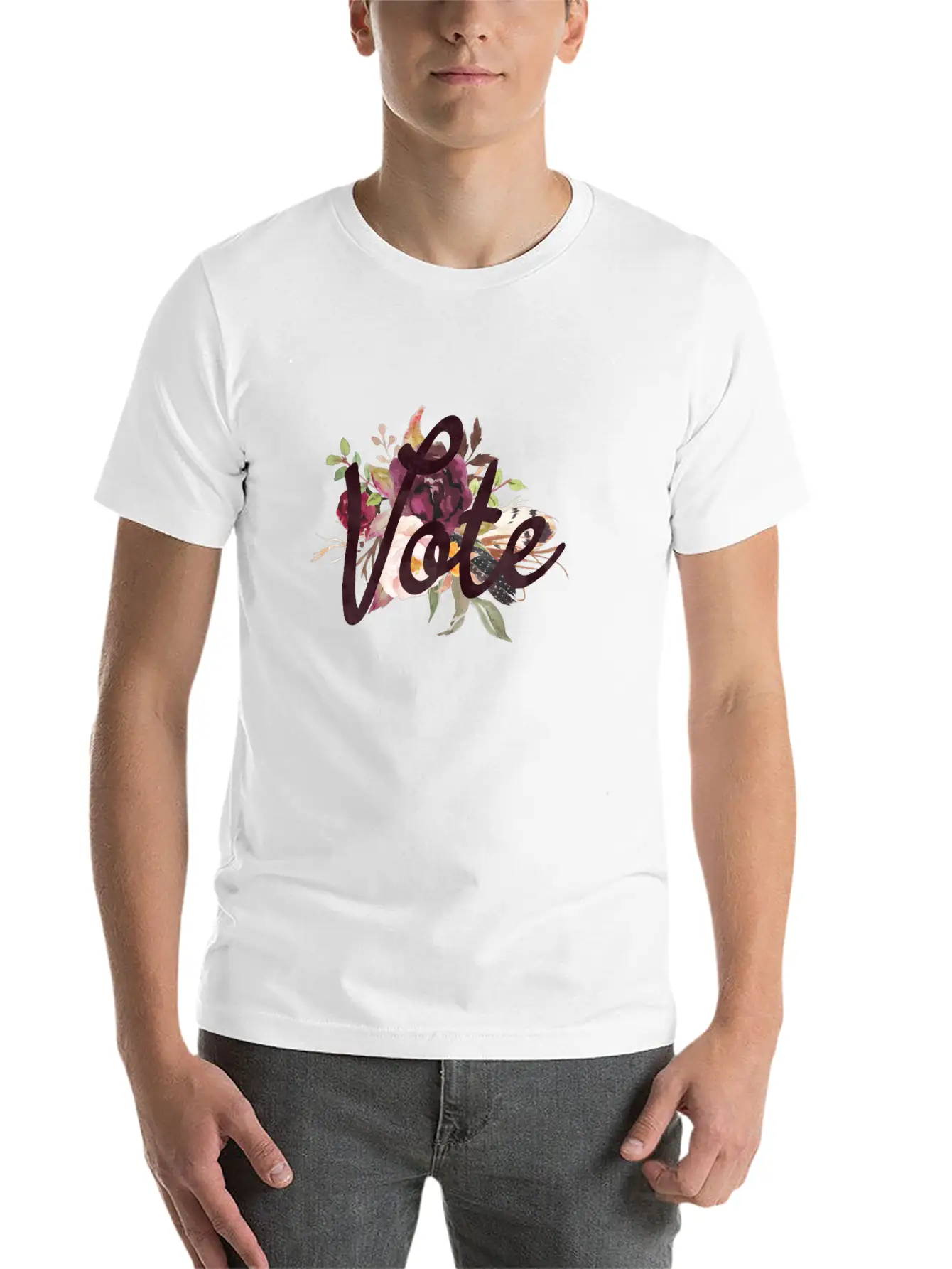 Vote Floral Basic Graphic T-Shirt – Daily Comfort In Soft Cotton