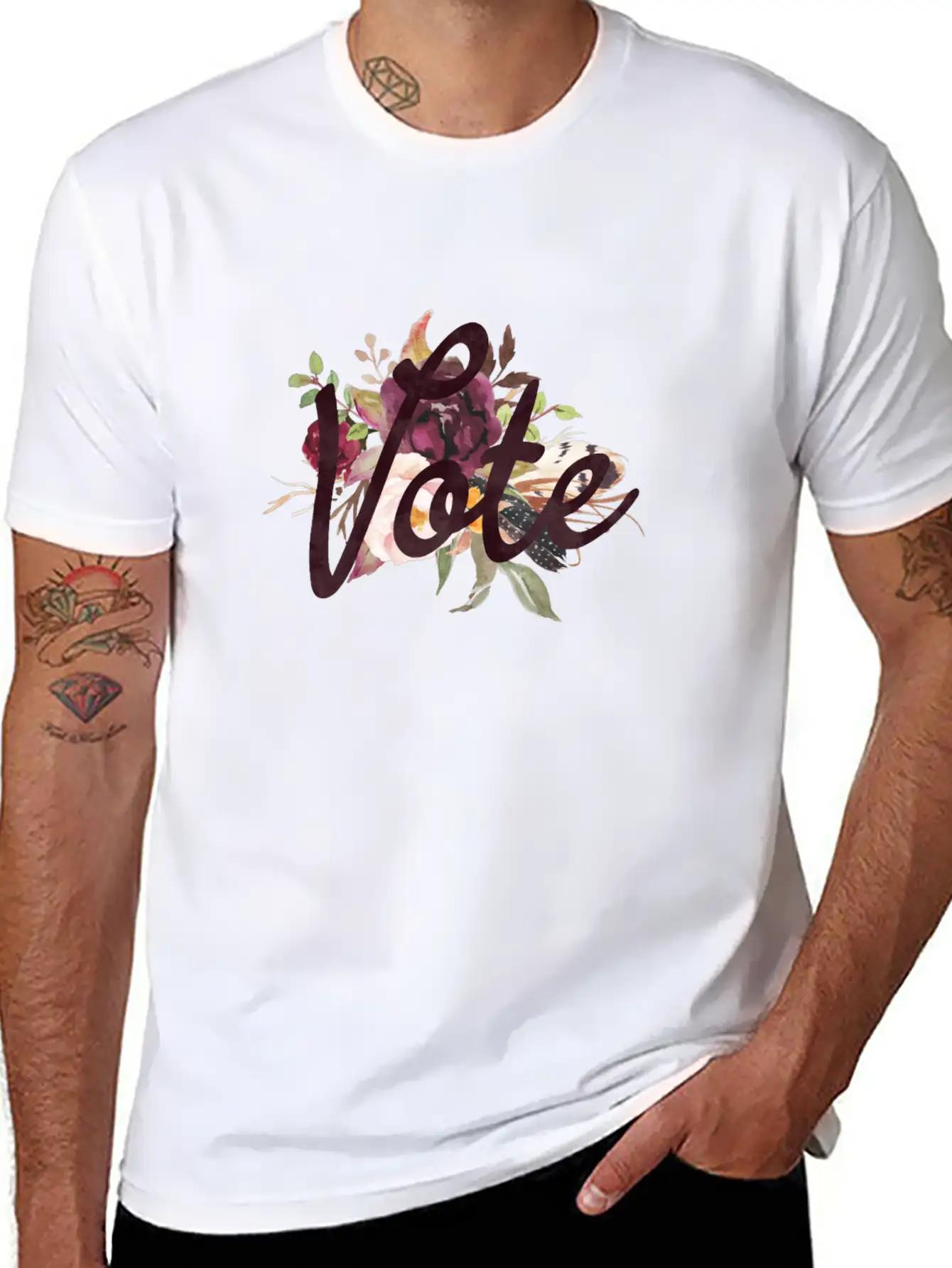 Vote Floral Basic Graphic T-Shirt – Daily Comfort In Soft Cotton