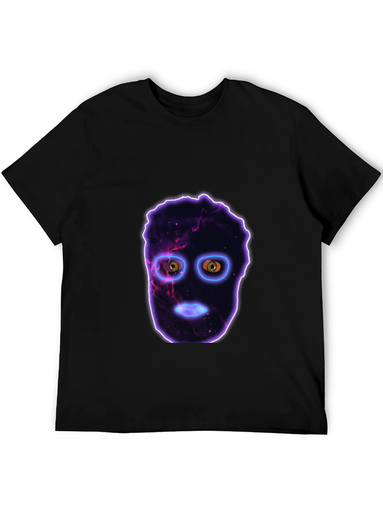 Cosmic Face Black T-Shirt - Unique Graphic Tee