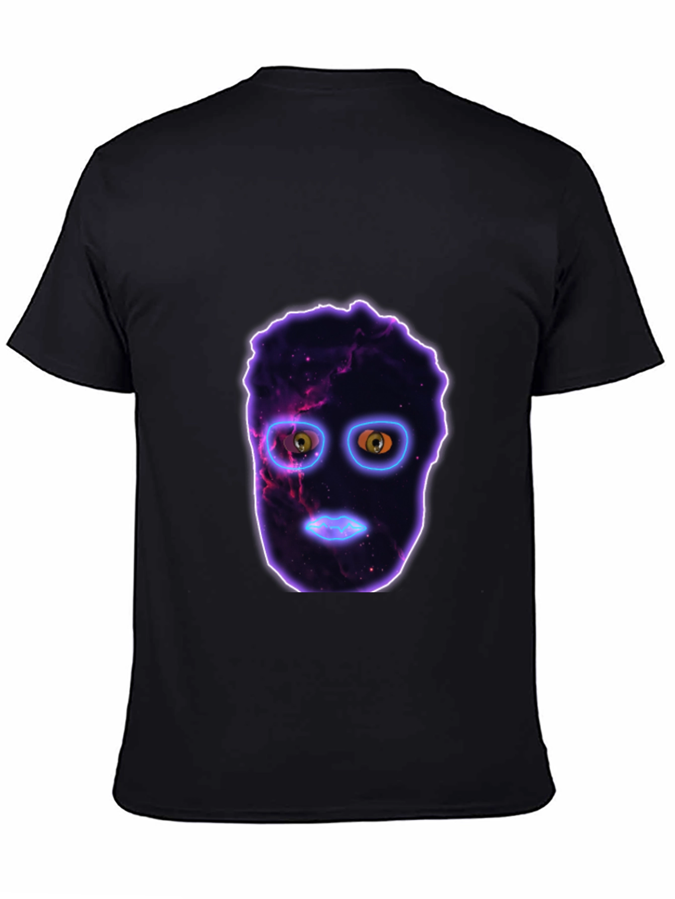 Cosmic Face Black T-Shirt - Unique Graphic Tee