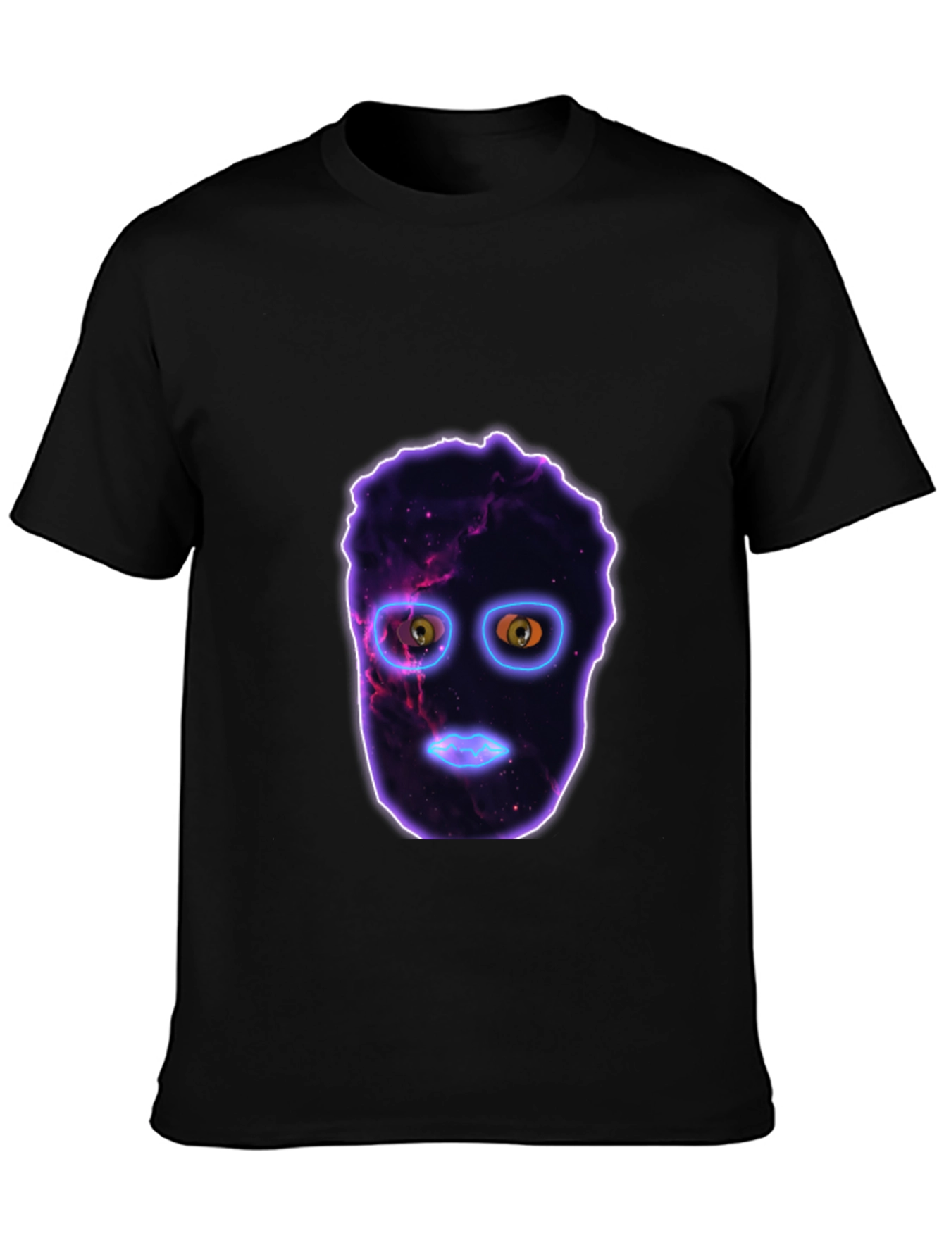 Cosmic Face Black T-Shirt - Unique Graphic Tee