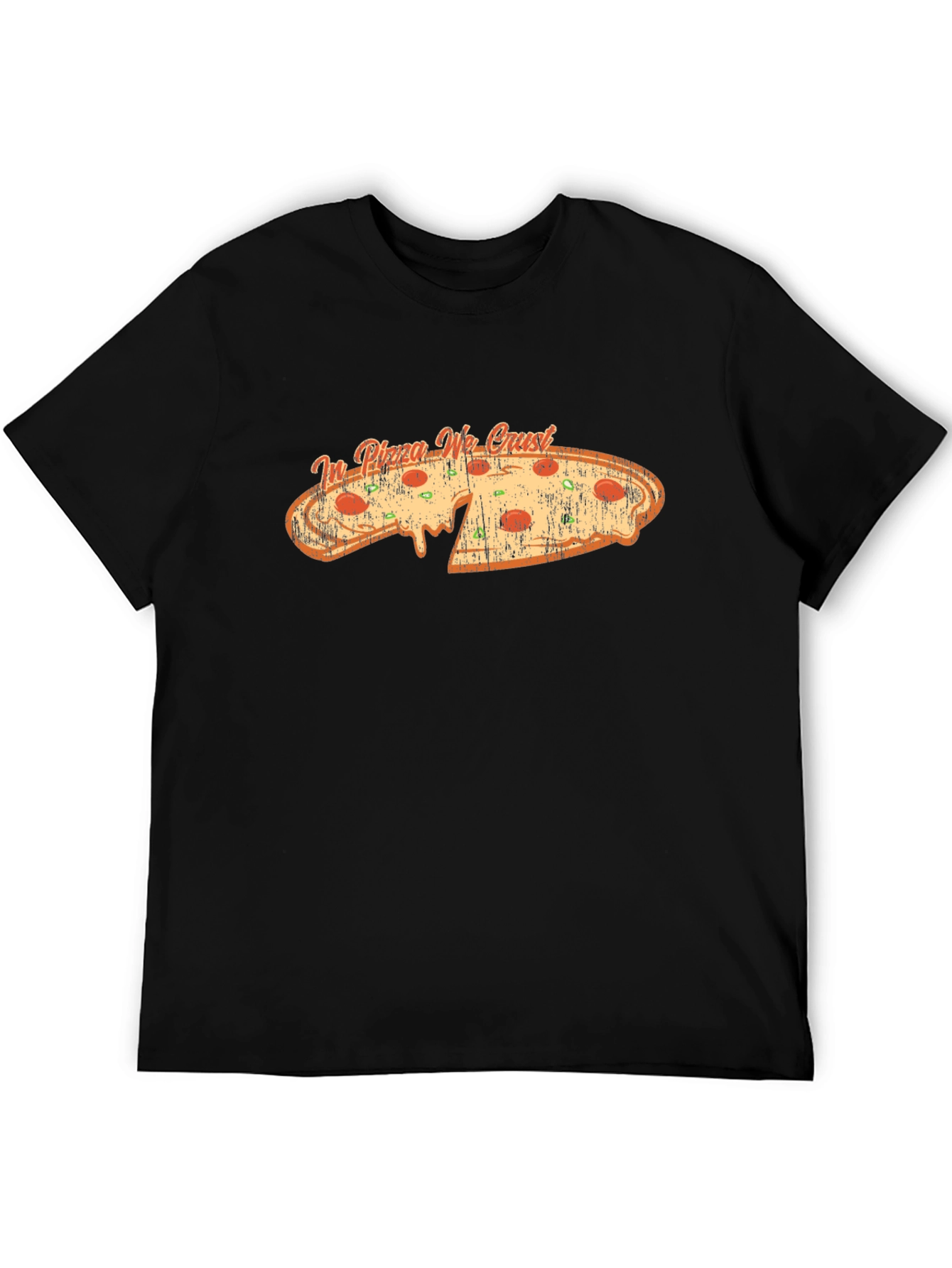 In Pizza We Crust Black Graphic Tee