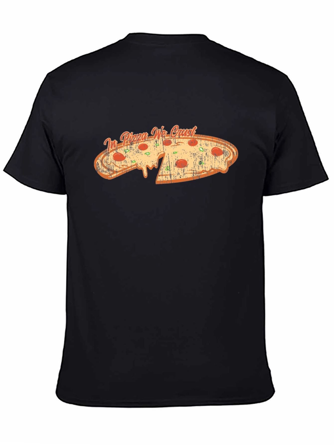 In Pizza We Crust Black Graphic Tee