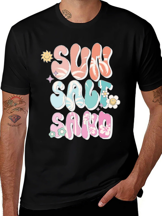 Sun Salt Sand Graphic Tee - Relaxed Vacation Style