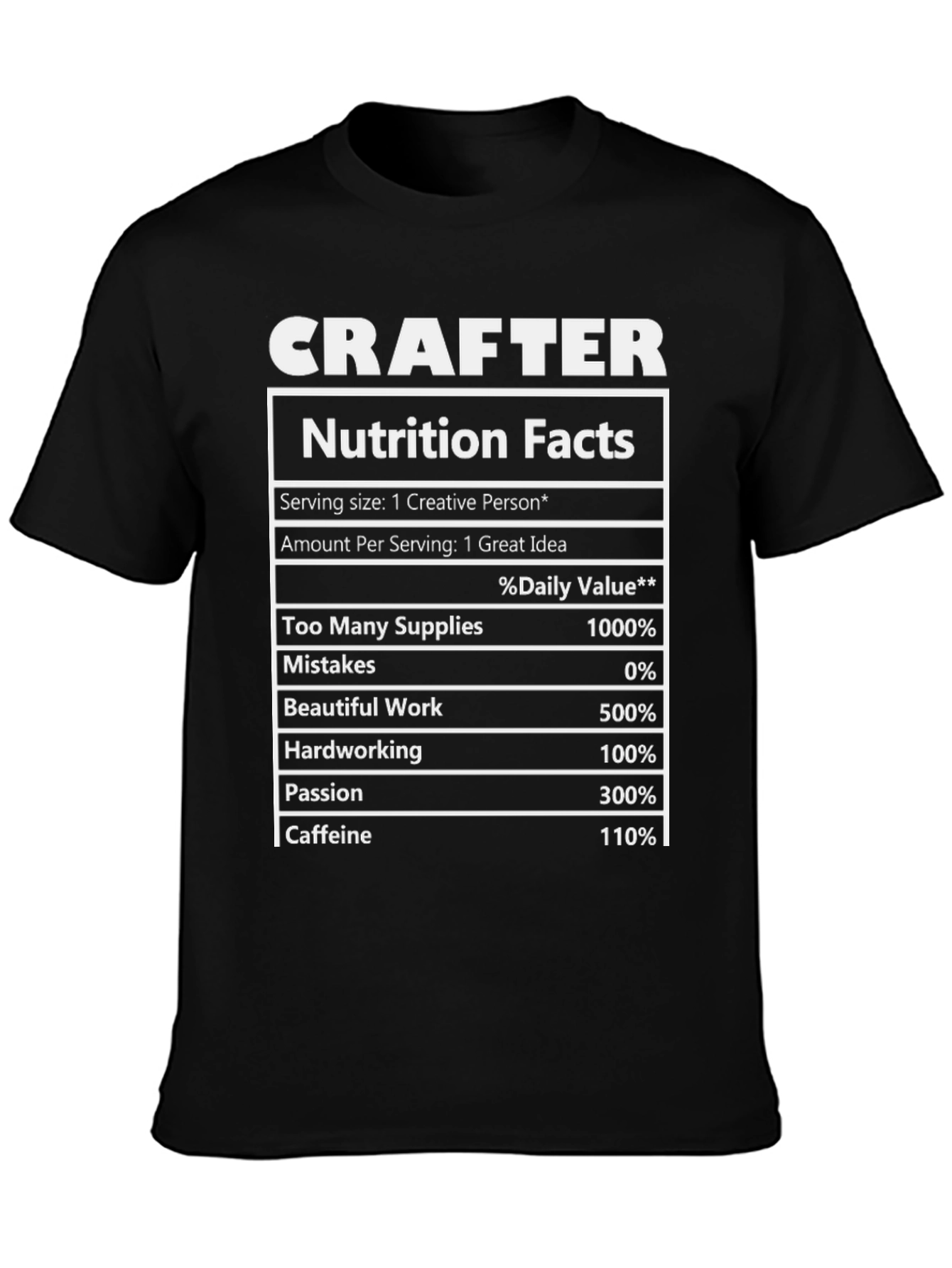 Crafter Nutrition Facts T-Shirt