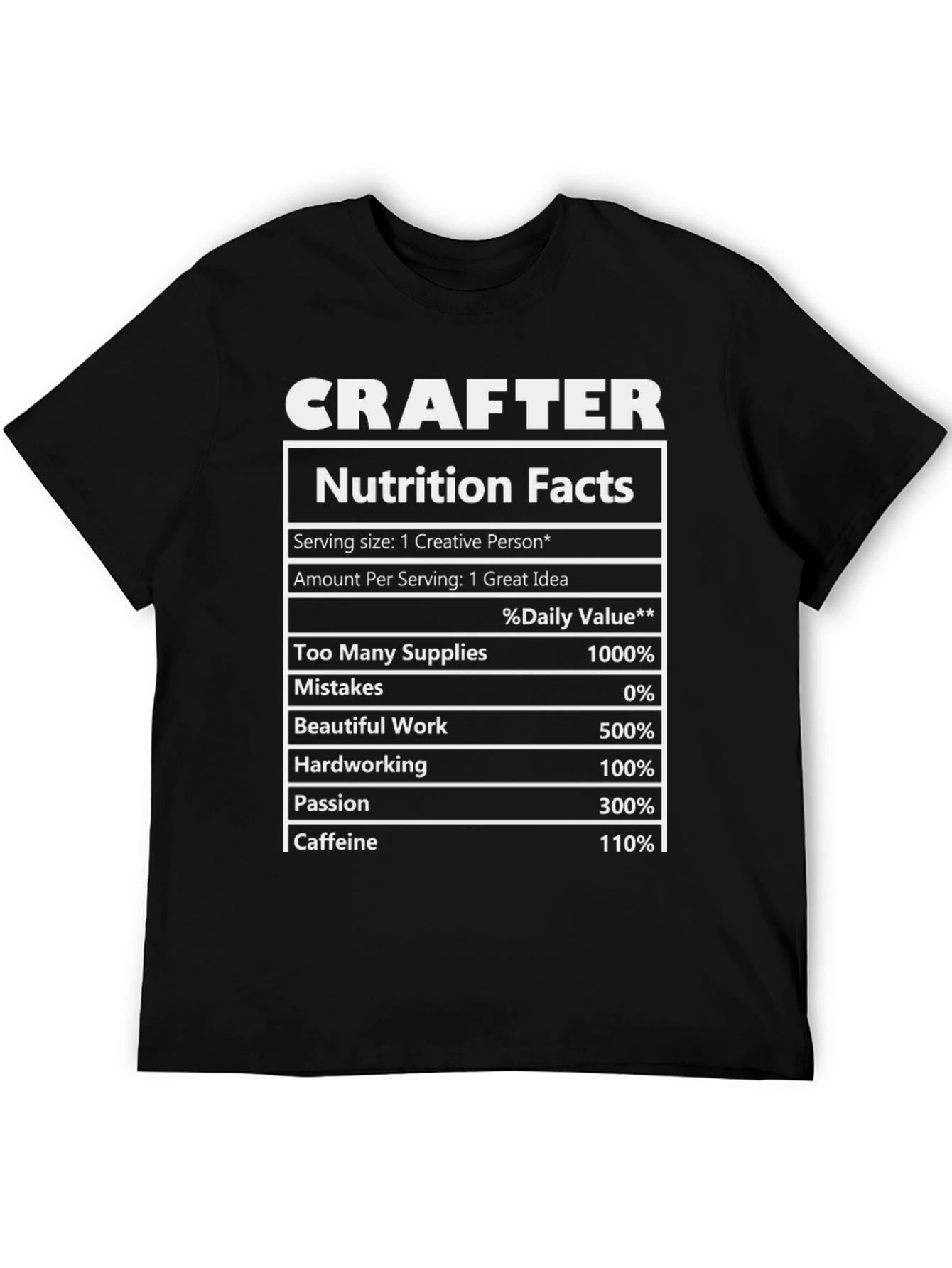 Crafter Nutrition Facts T-Shirt