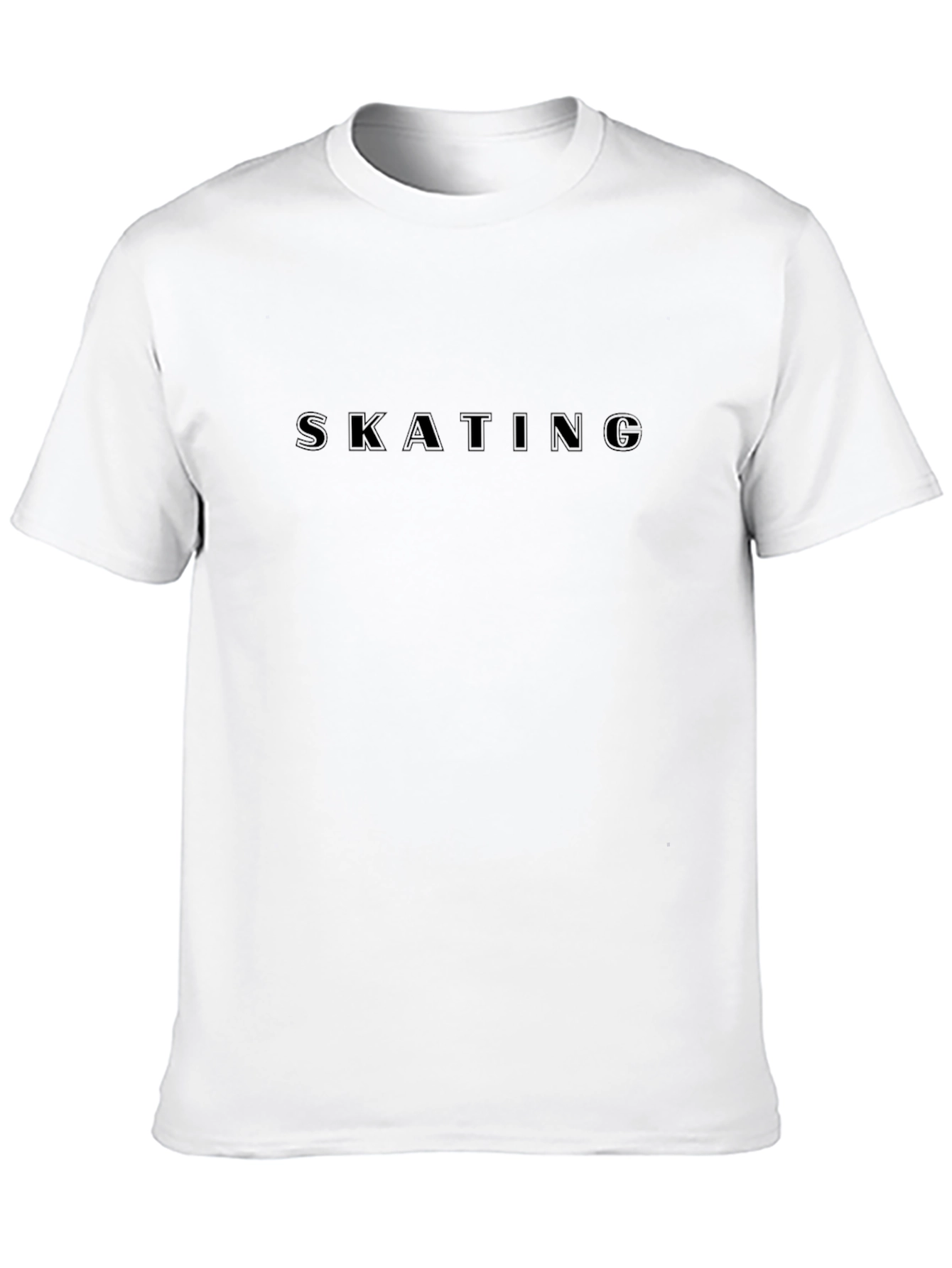 Skating Graphic Tee - Black Casual T-Shirt
