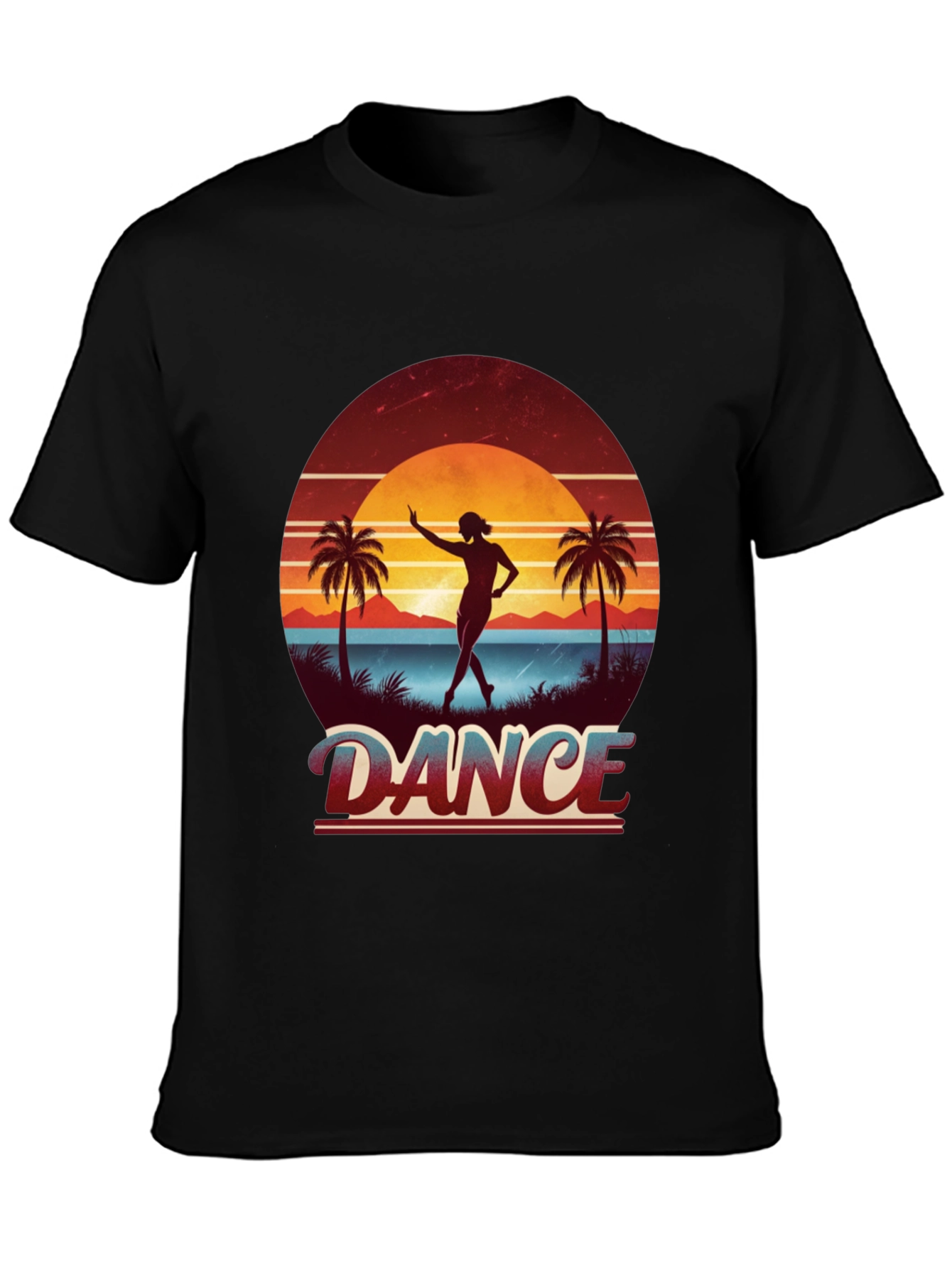 Dance Retro Sunset Black T-Shirt
