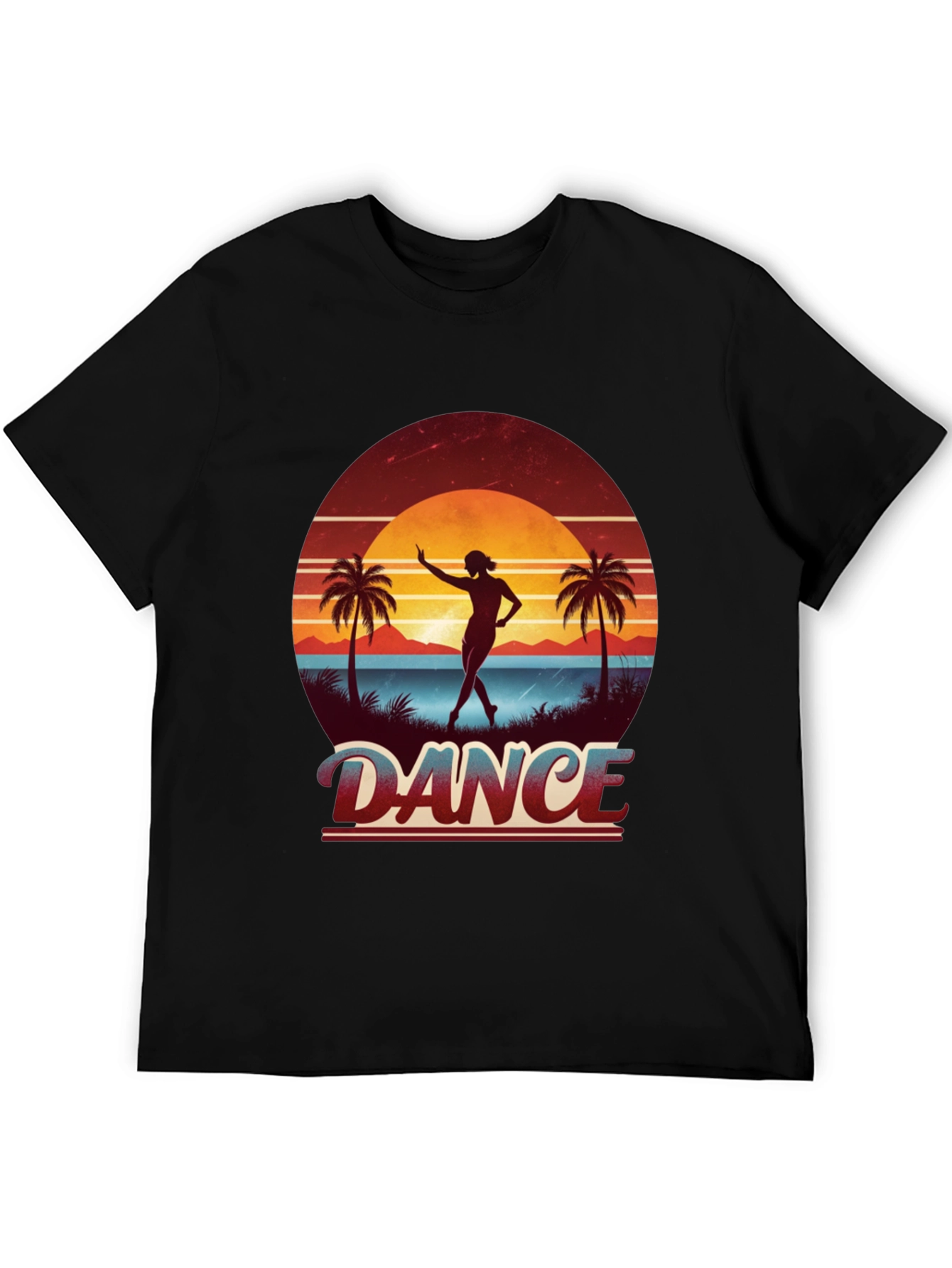 Dance Retro Sunset Black T-Shirt