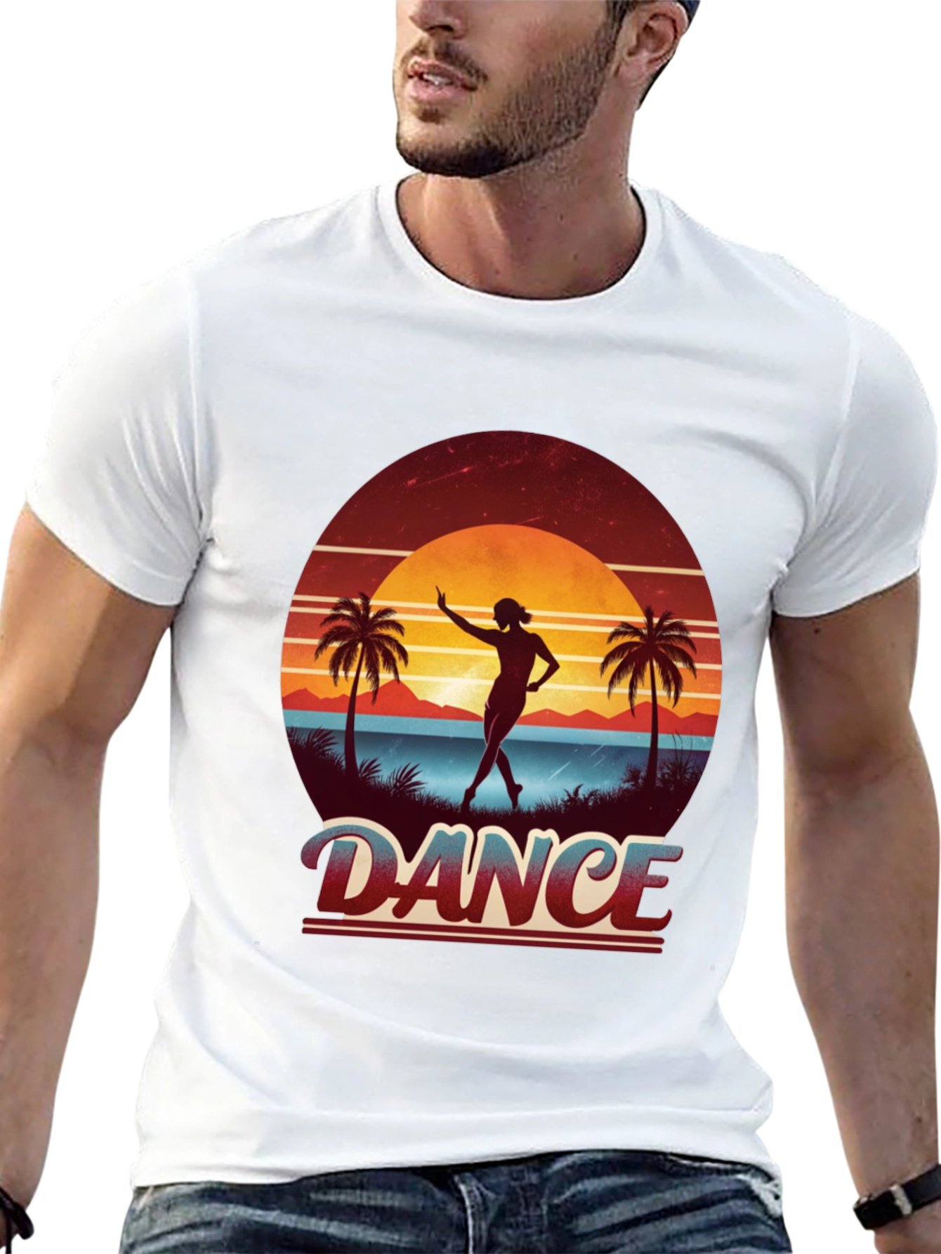 Dance Retro Sunset Black T-Shirt
