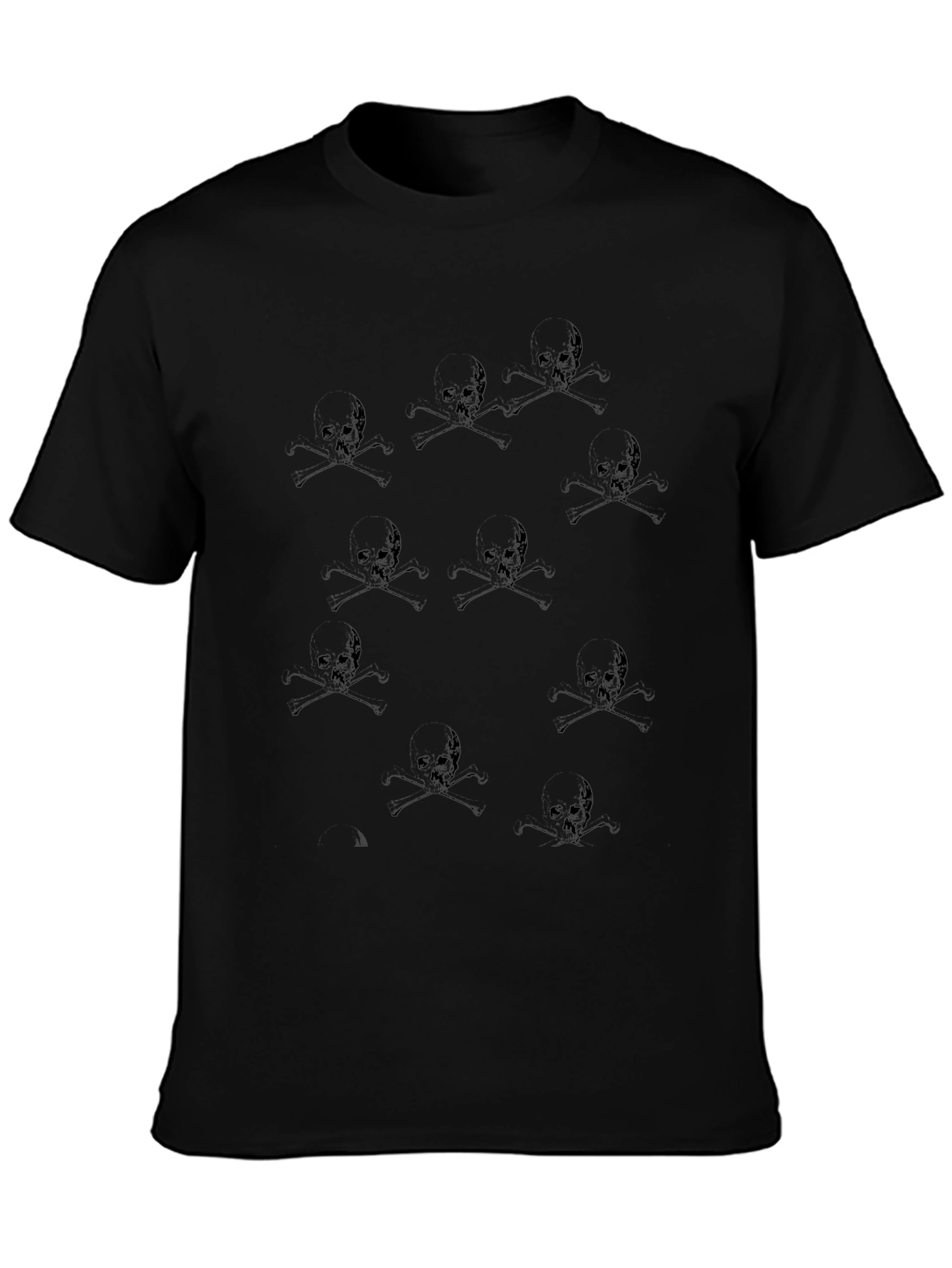 Skull & Crossbones Print Black T-Shirt