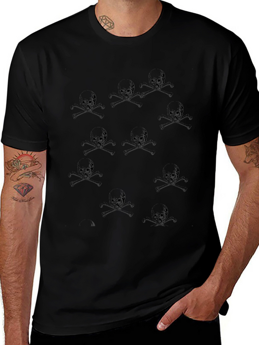 Skull & Crossbones Print Black T-Shirt