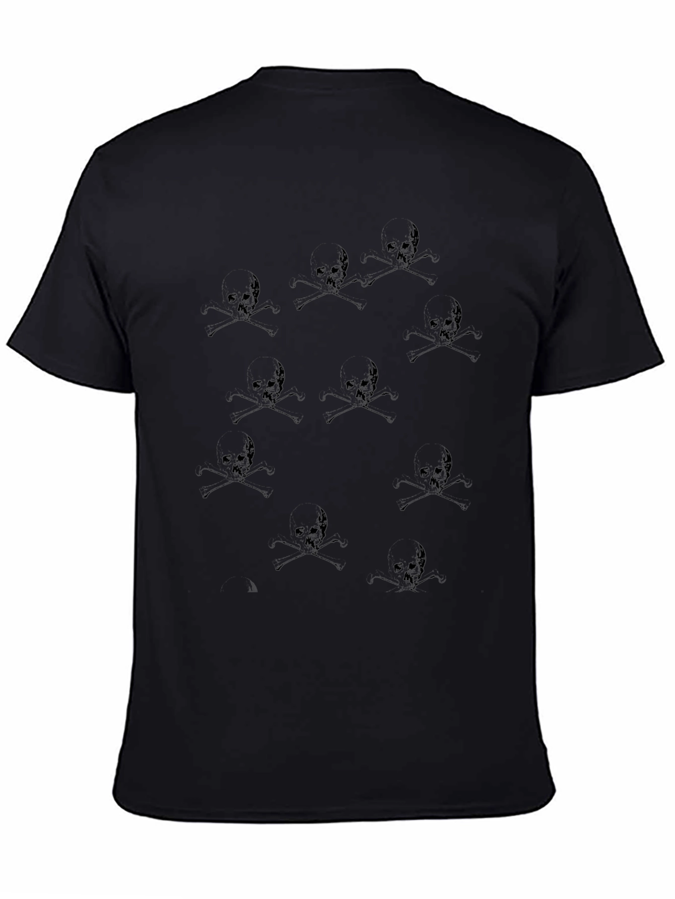 Skull & Crossbones Print Black T-Shirt