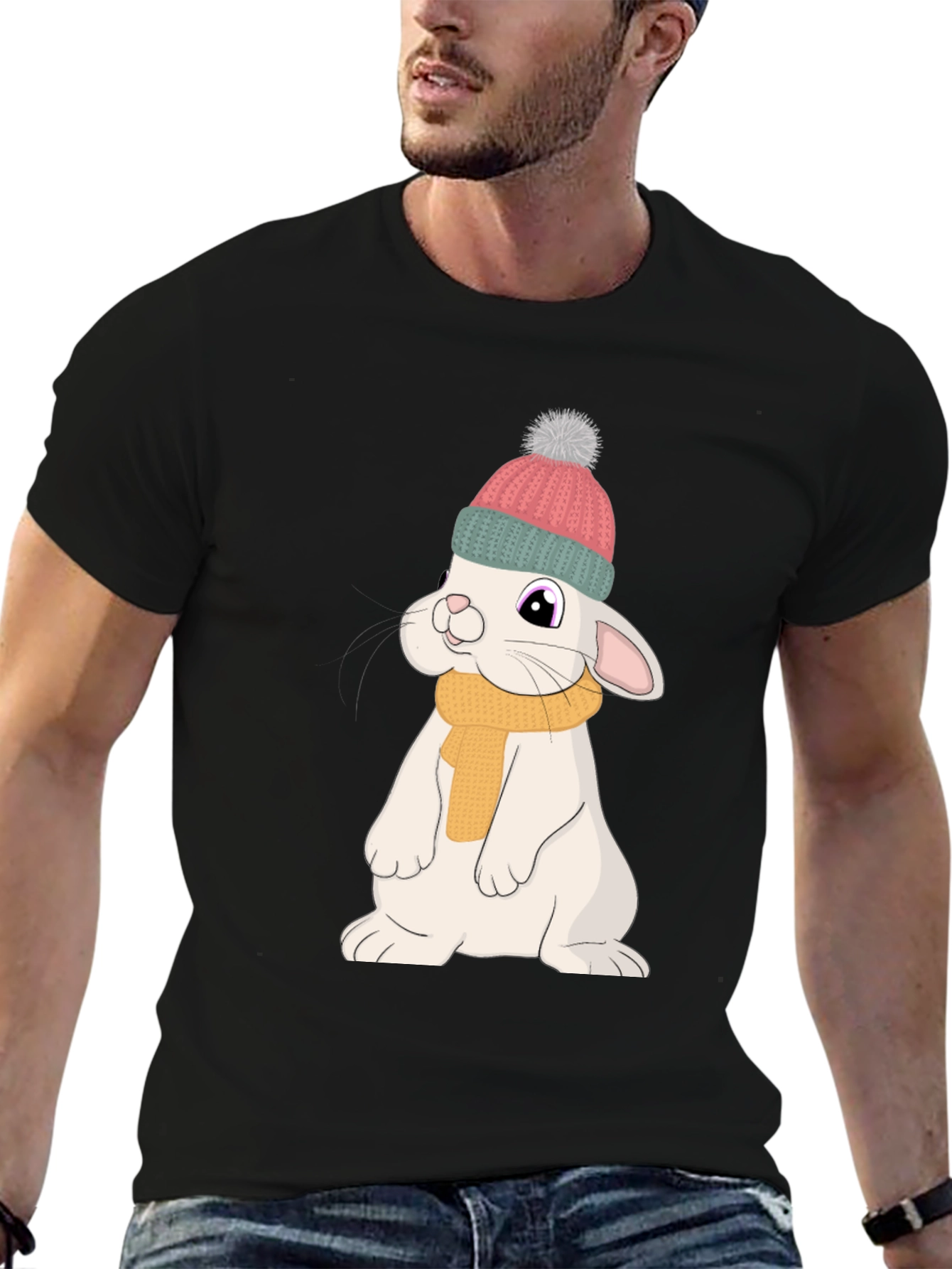 Cute Rabbit T-Shirt - Cartoon Bunny Graphic Tee