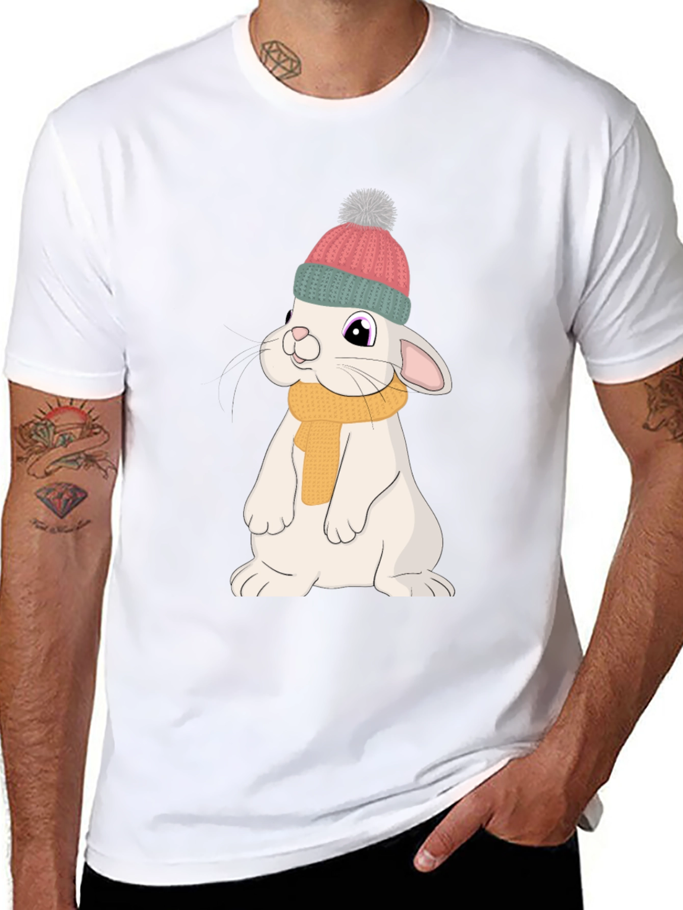 Cute Rabbit T-Shirt - Cartoon Bunny Graphic Tee