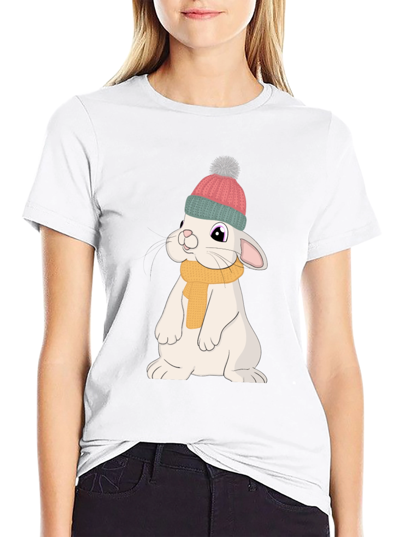 Cute Rabbit T-Shirt - Cartoon Bunny Graphic Tee