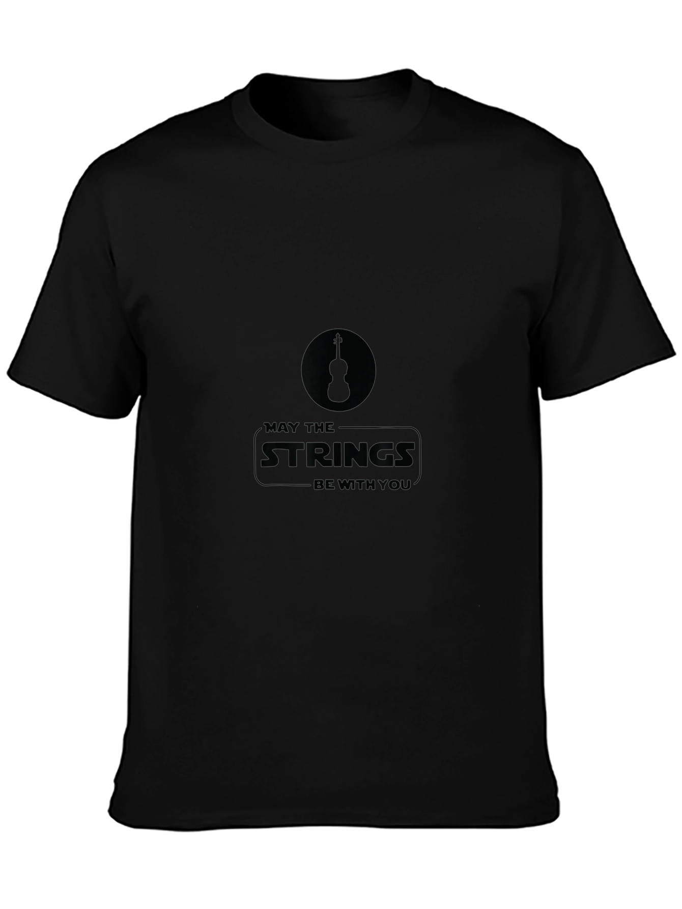 May The Strings Be With You Black T-Shirt