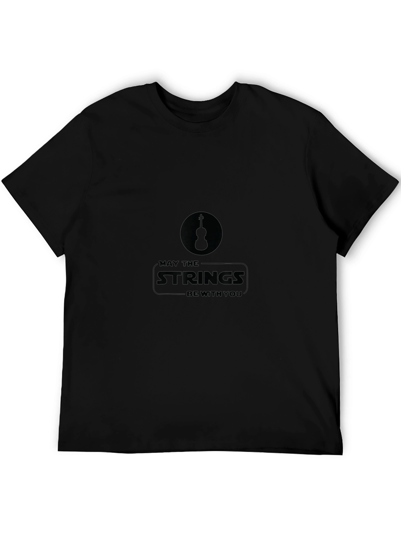 May The Strings Be With You Black T-Shirt
