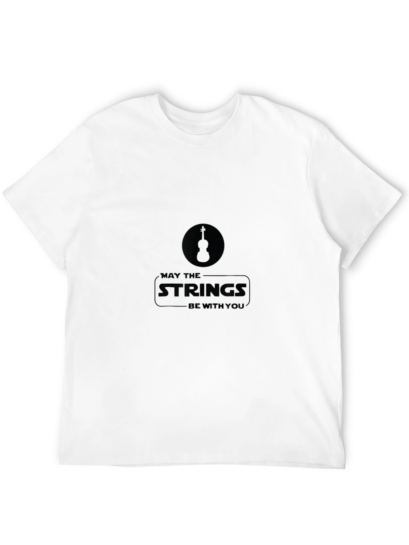 May The Strings Be With You Black T-Shirt