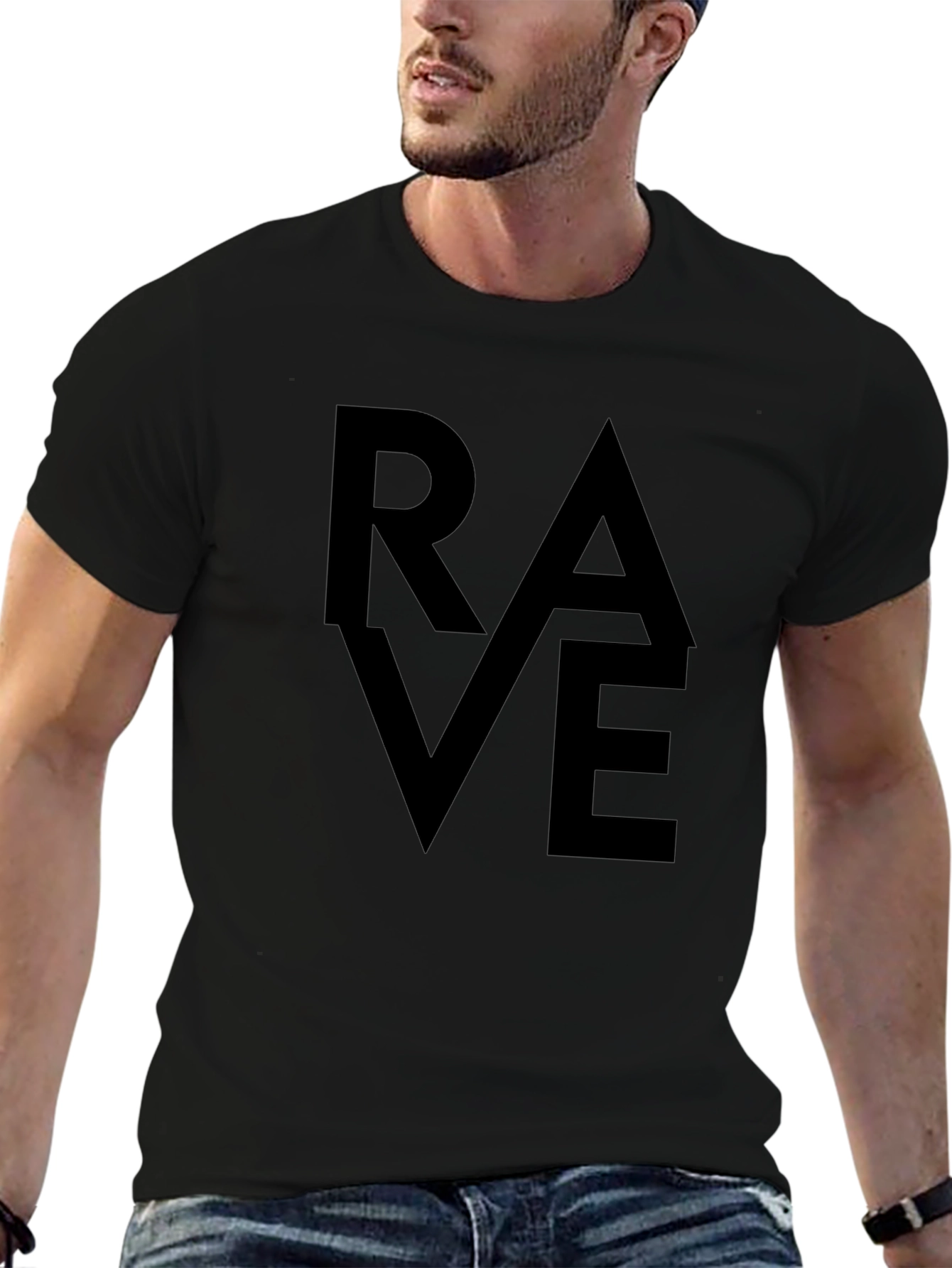 RAVE Graphic Tee - Bold Statement Black T-Shirt