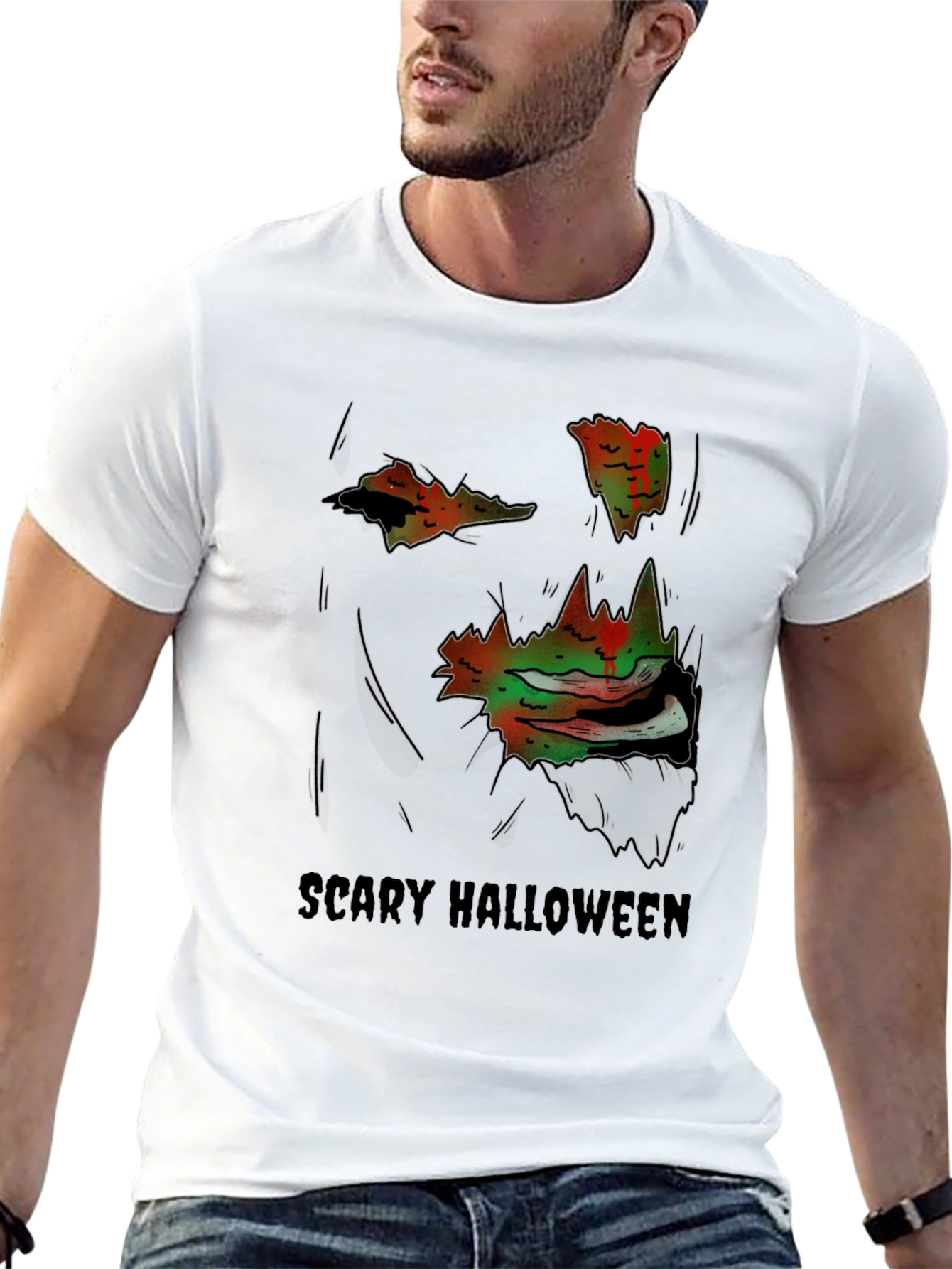Scary Halloween Graphic Tee - Spooky Season Apparel