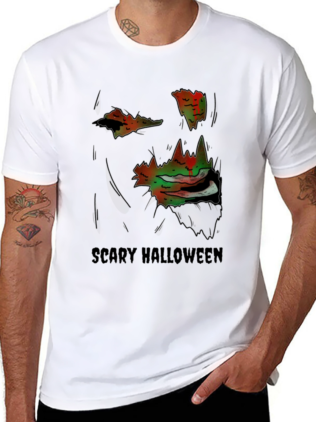 Scary Halloween Graphic Tee - Spooky Season Apparel
