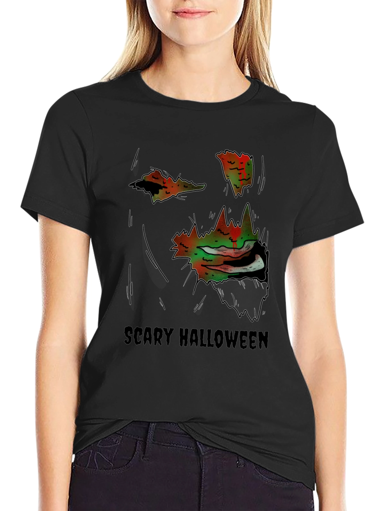 Scary Halloween Graphic Tee - Spooky Season Apparel