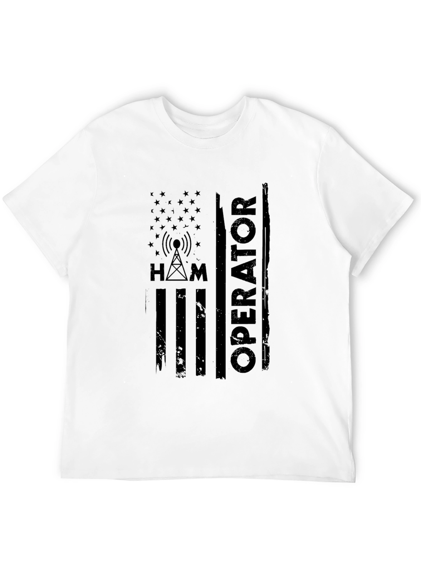 Ham Radio Operator American Flag Style T-Shirt