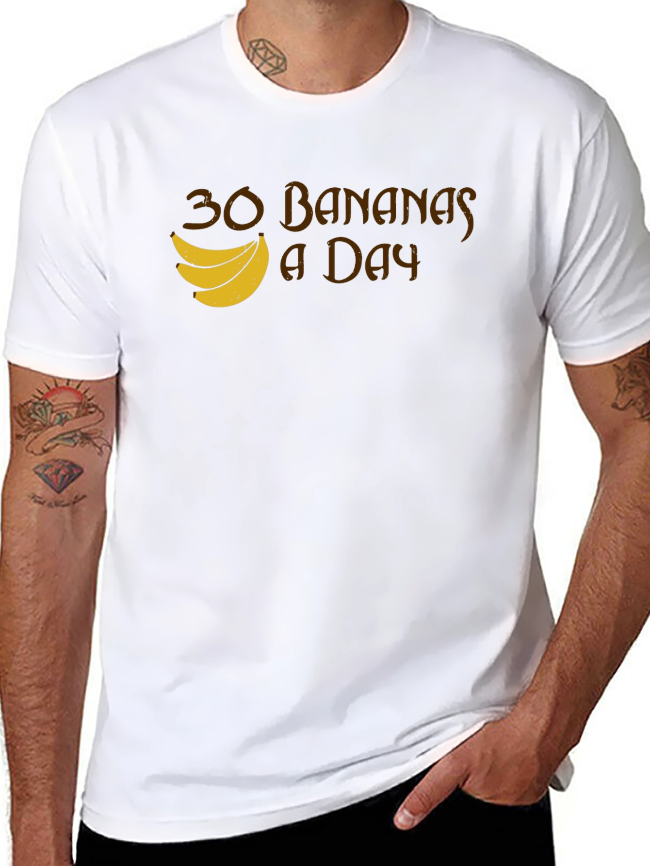 30 Bananas a Day T-Shirt - Funny Fruit Tee