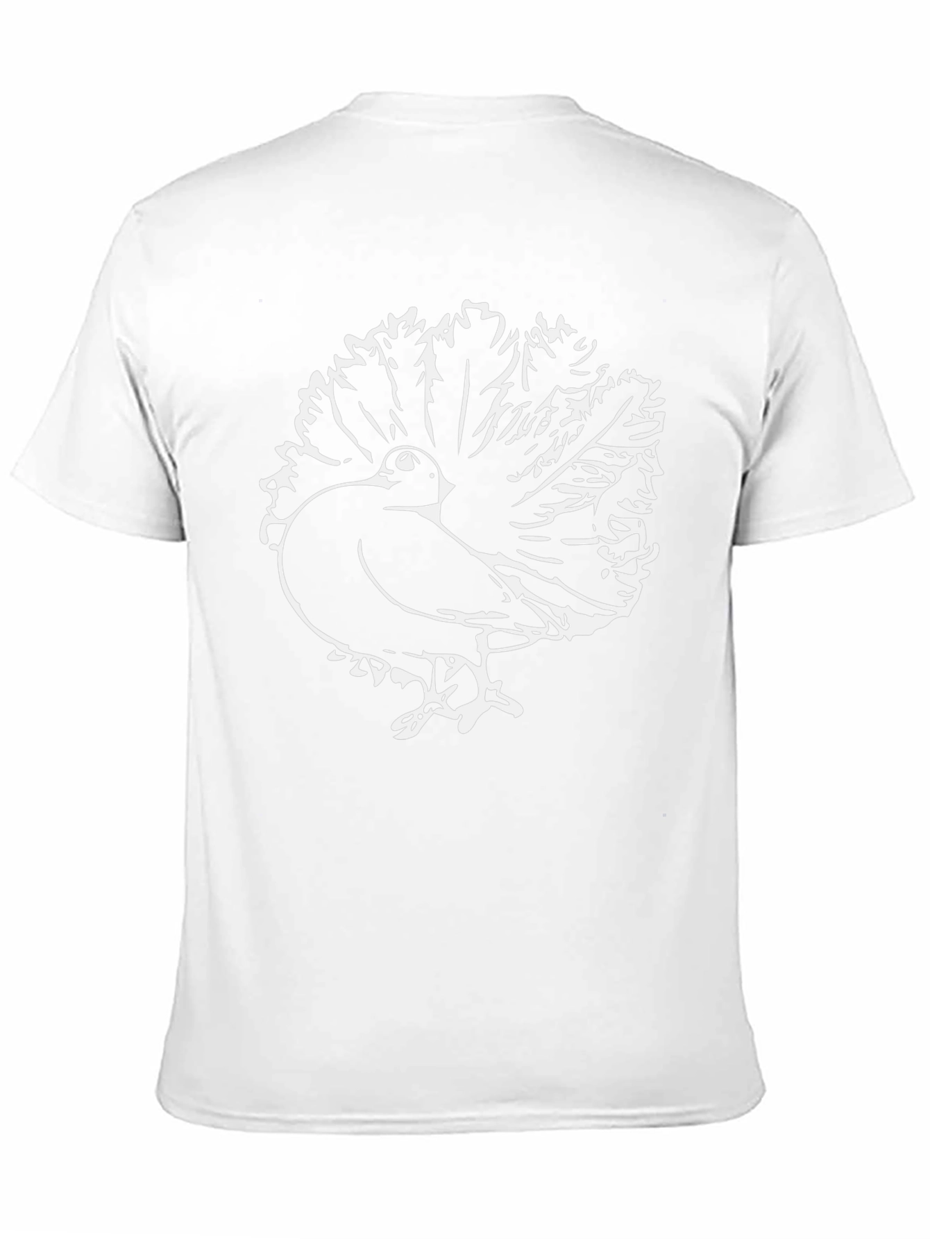 Black T-Shirt with Peacock Graphic