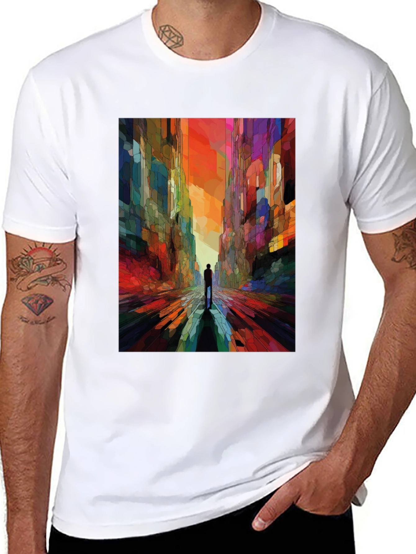 Abstract Cityscape Graphic Tee
